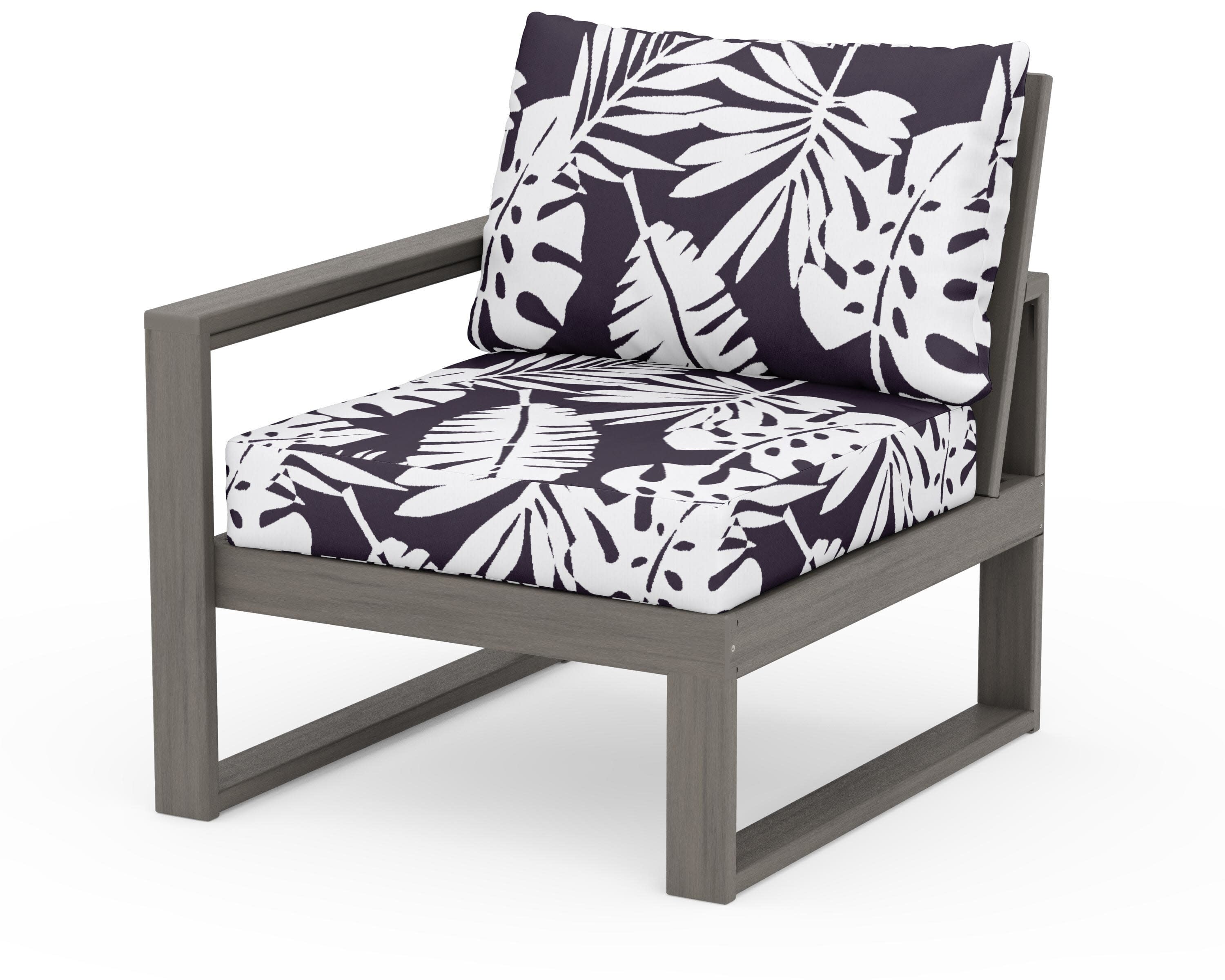 EDGE Modular Left Arm Chair in Driftwood / Leaf Navy