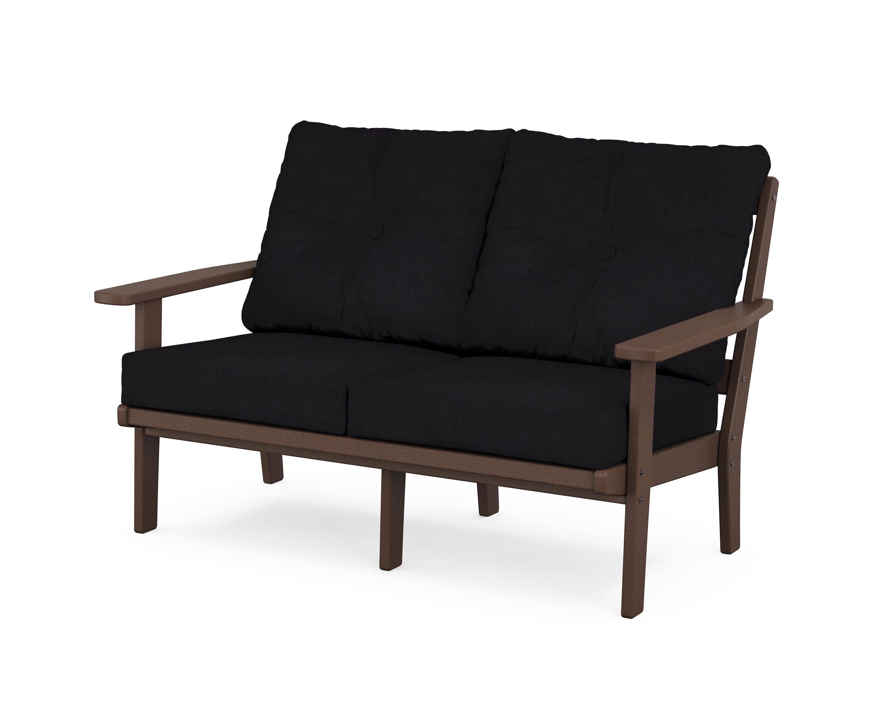 Oxford Deep SeatingLoveseat in Mahogany / Midnight Linen
