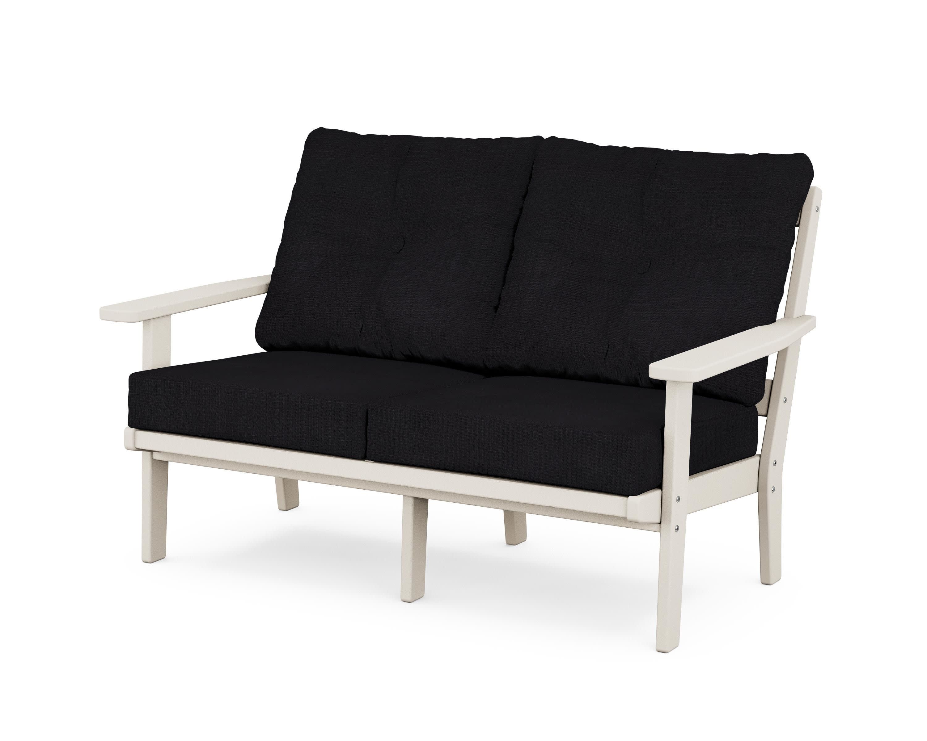 Prairie Deep SeatingLoveseat in Sand / Midnight Linen