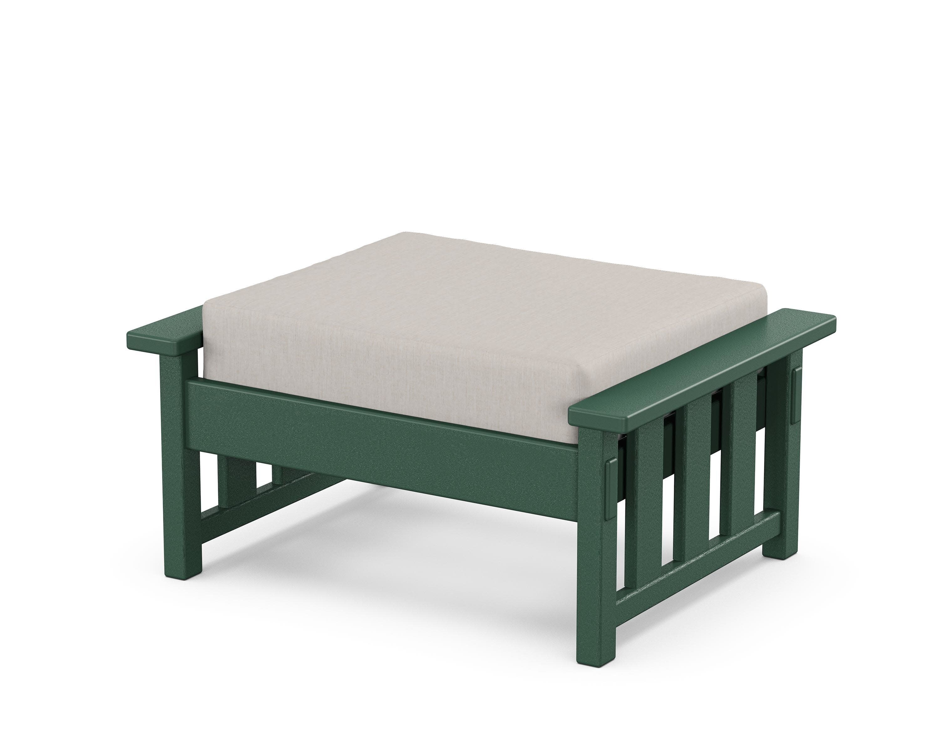 Acadia Deep Seating Ottoman in Green / Cast Ash