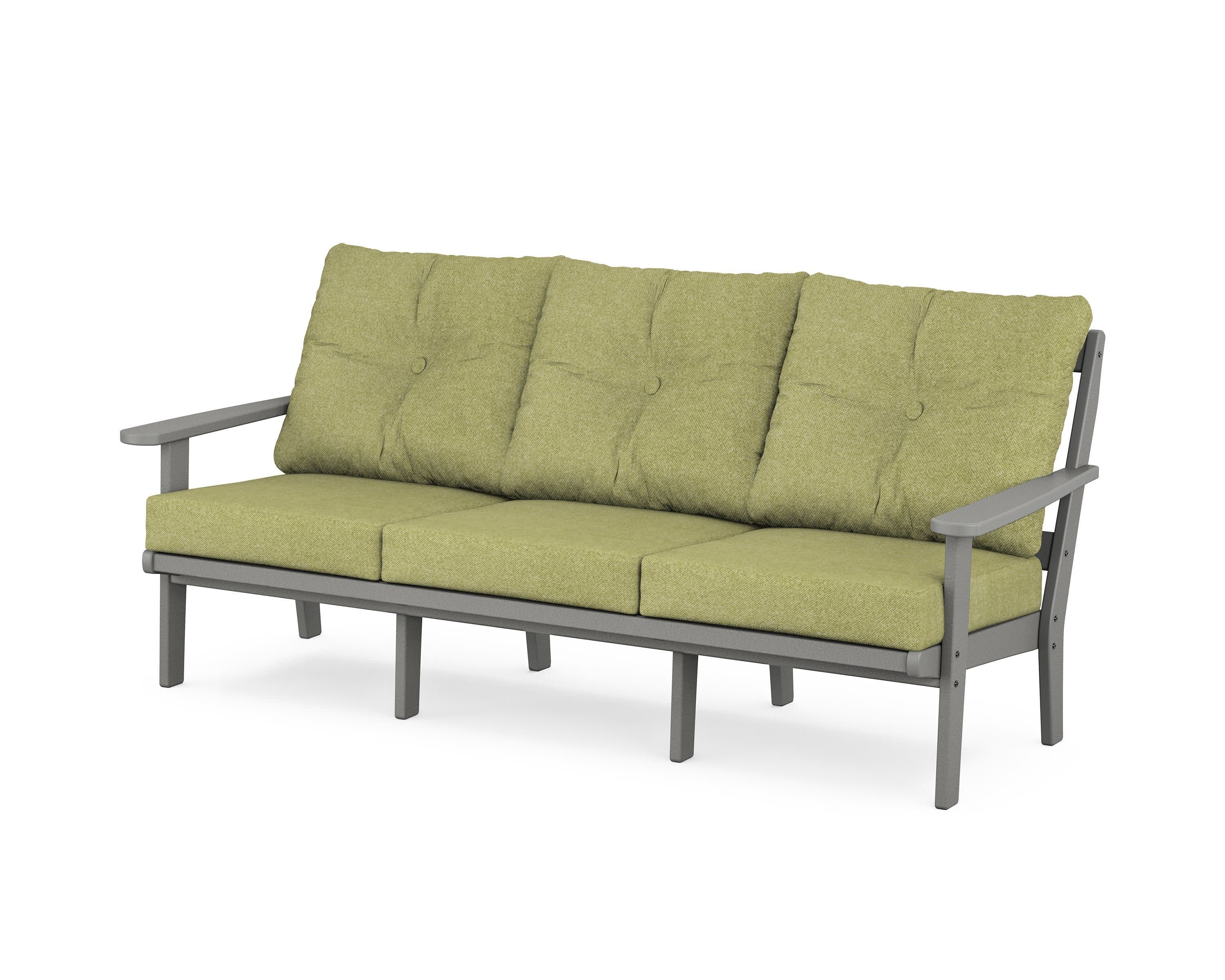 Mission Deep Seating Sofa in Slate Grey / Chartreuse Boucle
