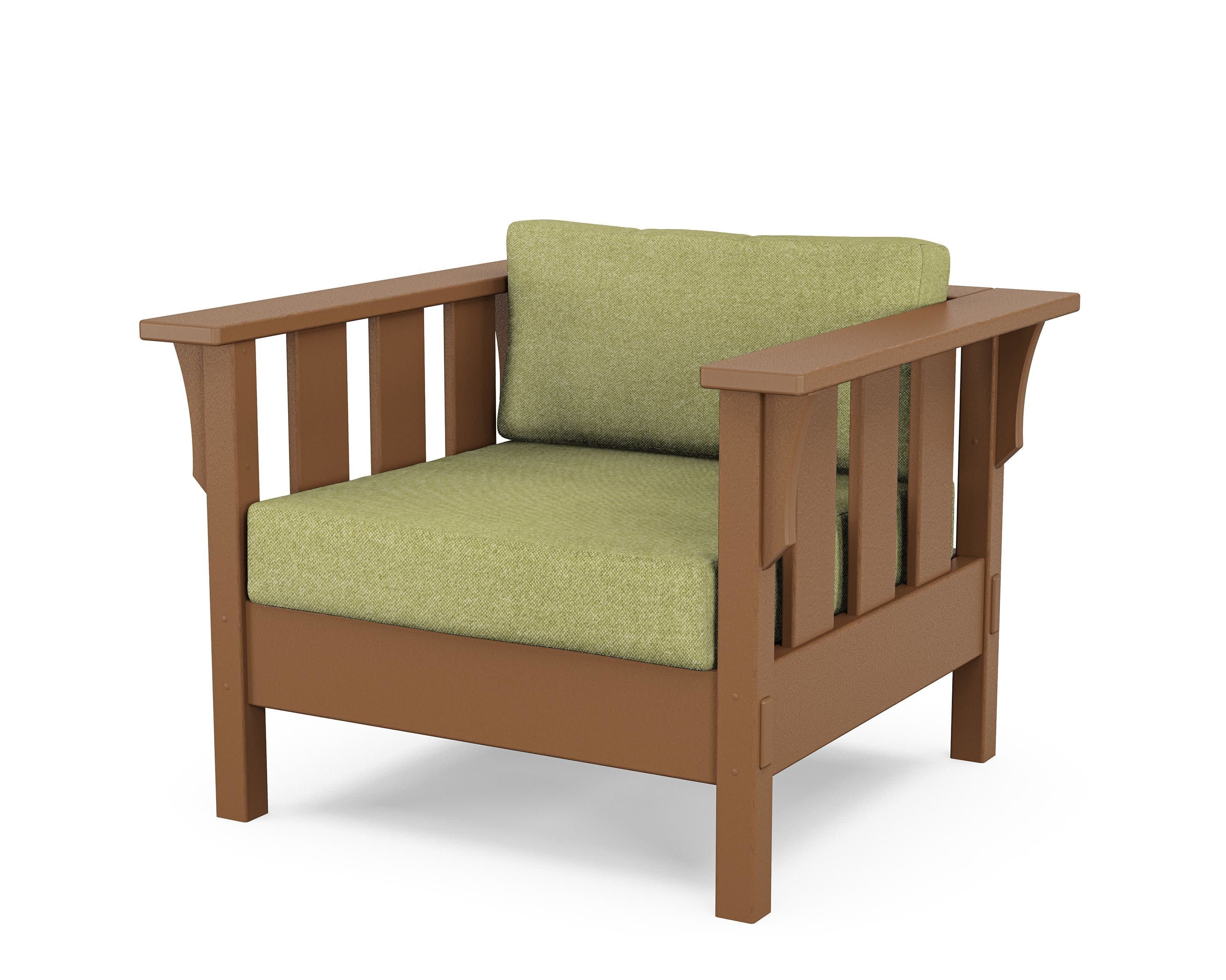 Acadia Deep Seating Chair in Teak / Chartreuse Boucle