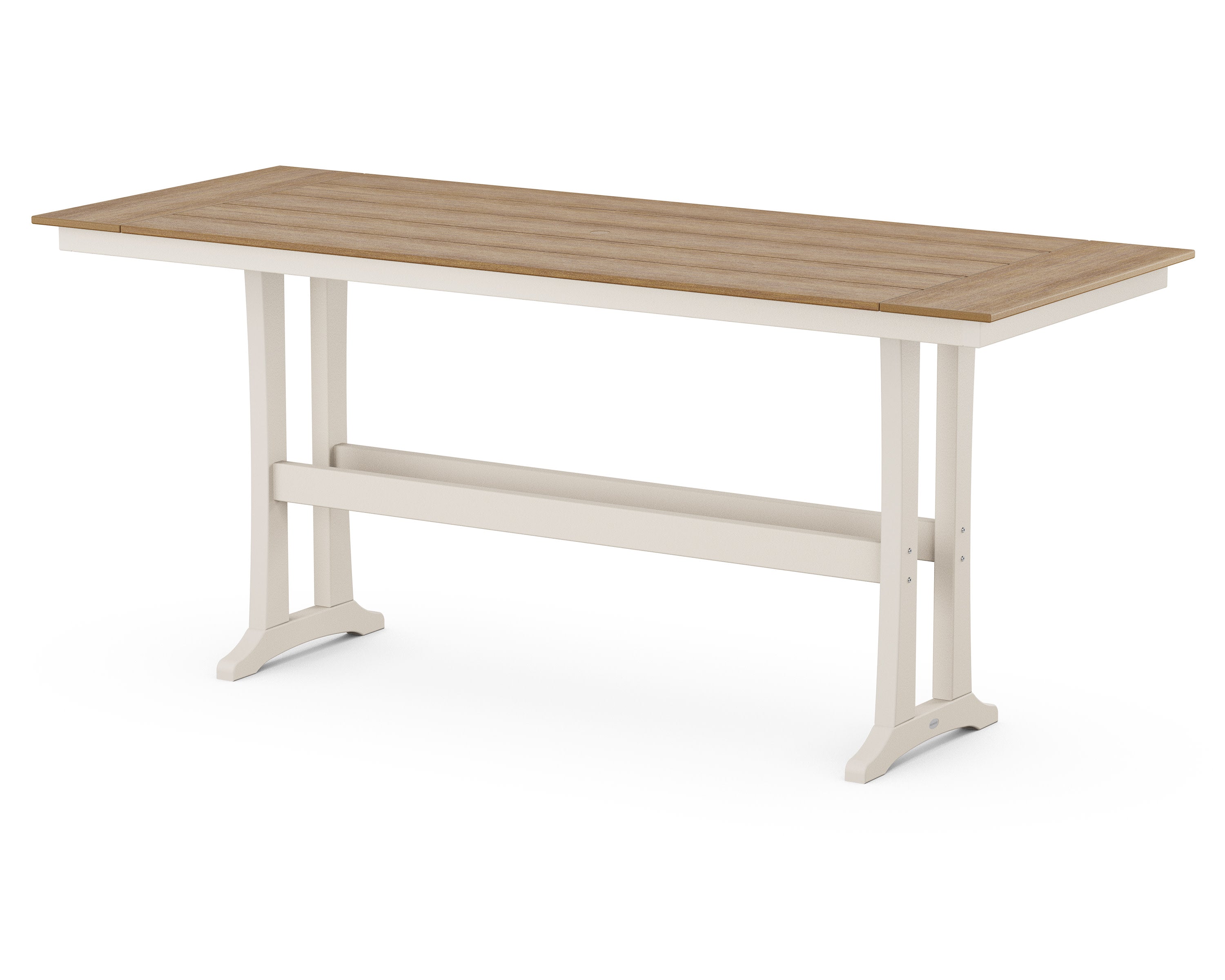 Farmhouse Trestle 38" x 96" Bar Table in Sand / Natural
