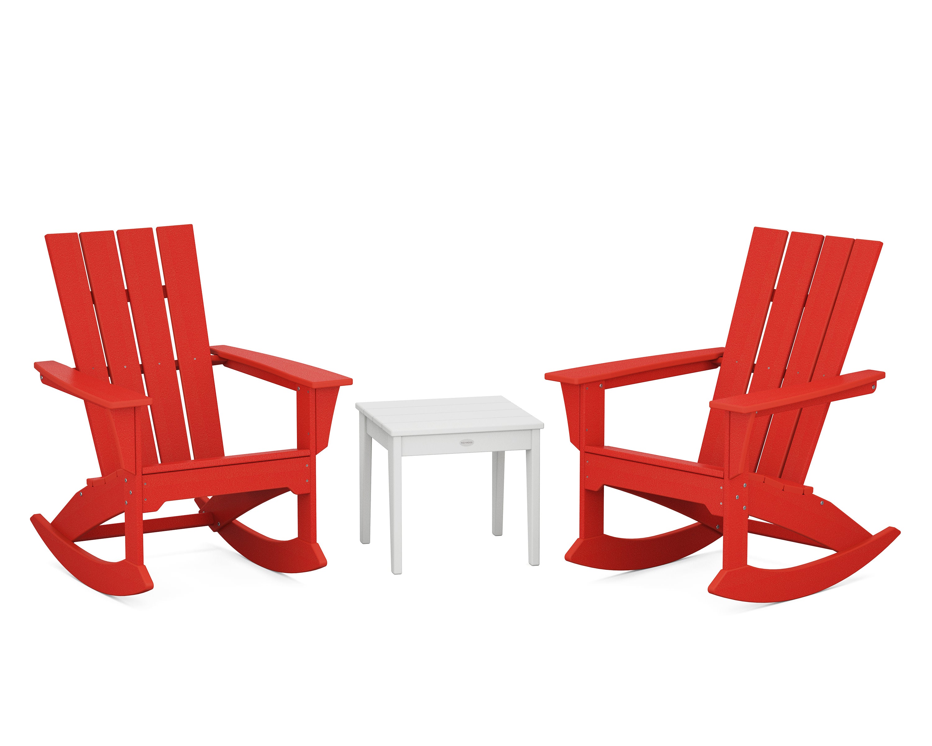 Quattro 3-Piece Rocker Set in Sunset Red / White