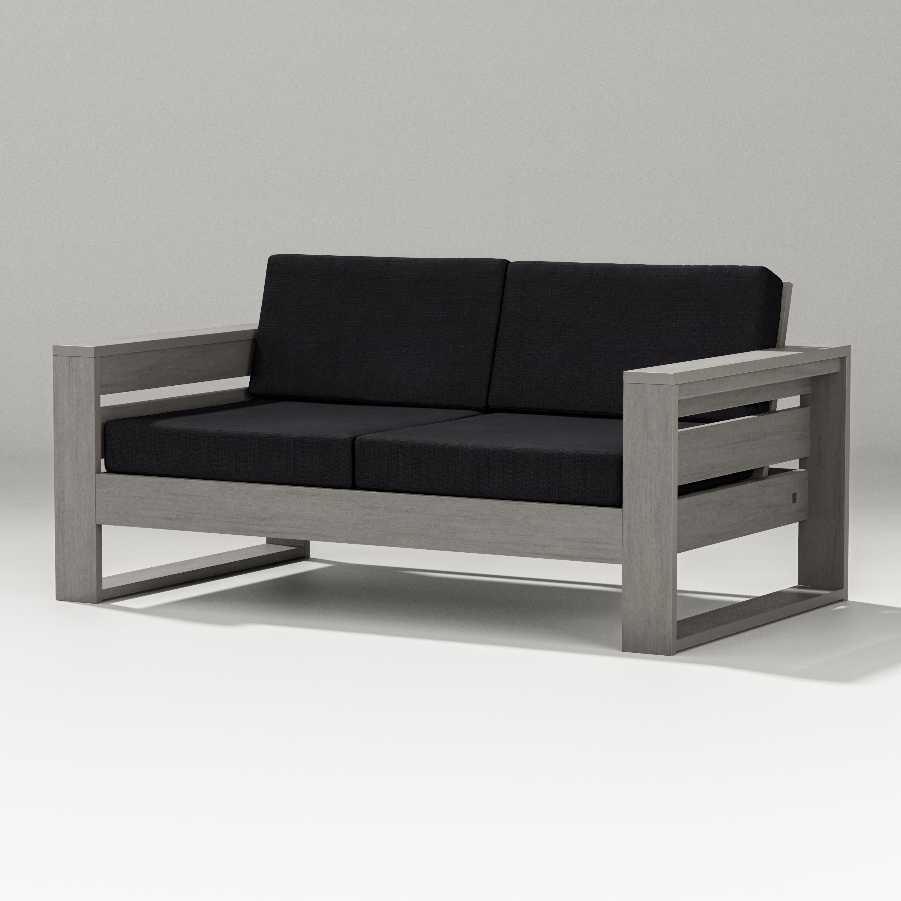 Latitude Loveseat in Driftwood / Midnight Linen