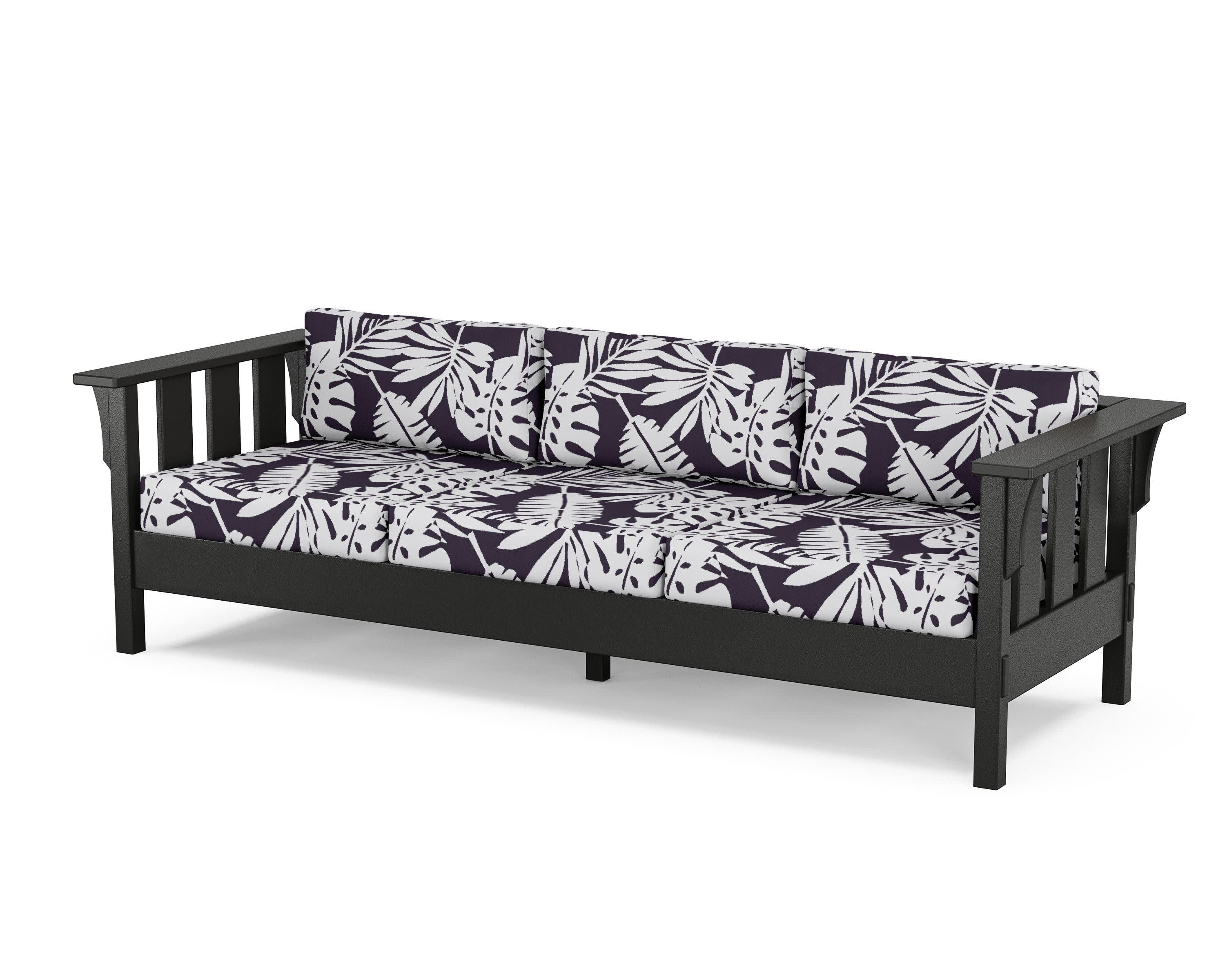 Acadia Deep Seating Sofa in Black / Leaf Navy
