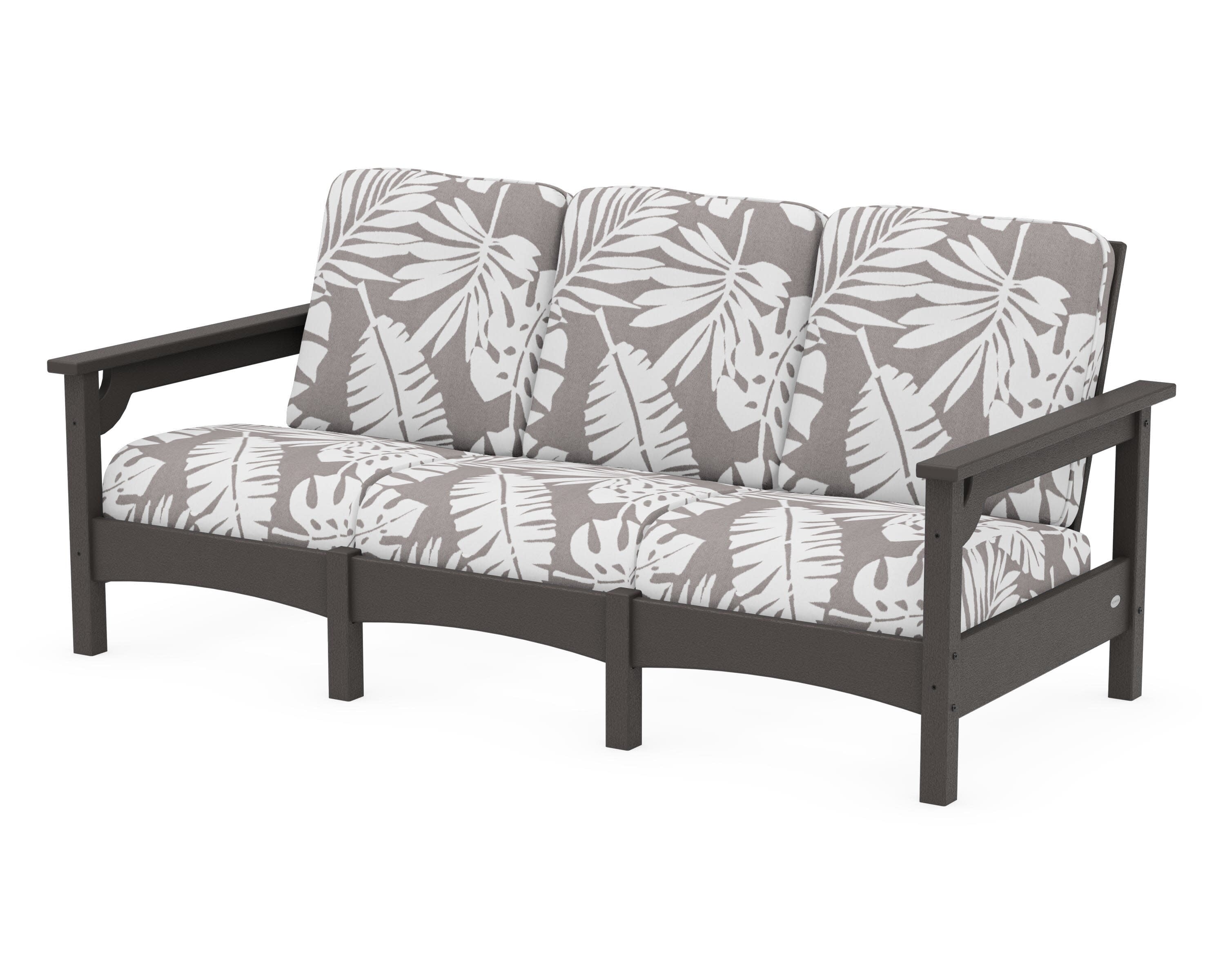 Club Sofa in Vintage Coffee / Leaf Grey Mist