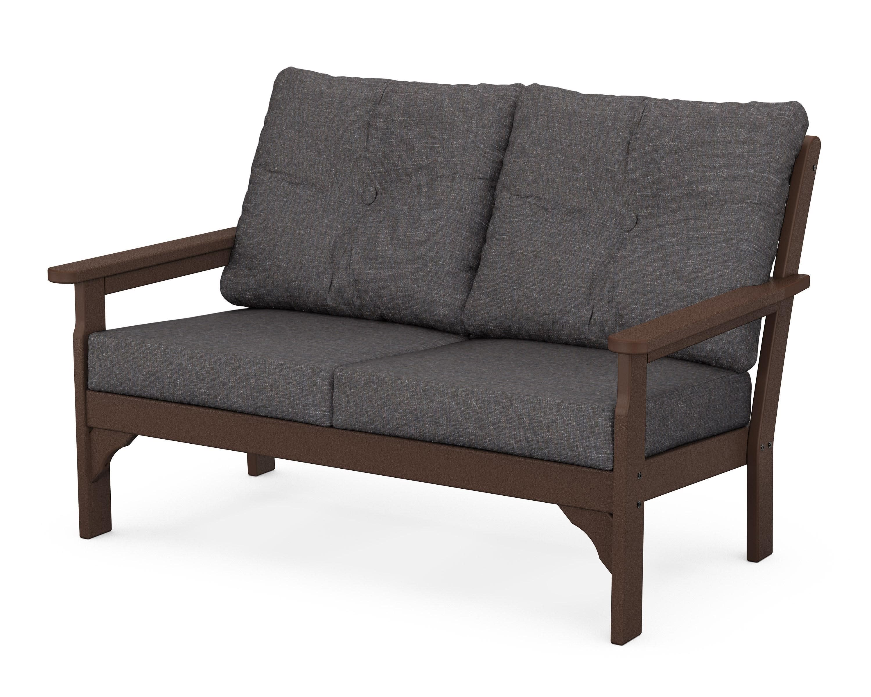 Vineyard Deep Seating Loveseat in Mahogany / Ash Charcoal