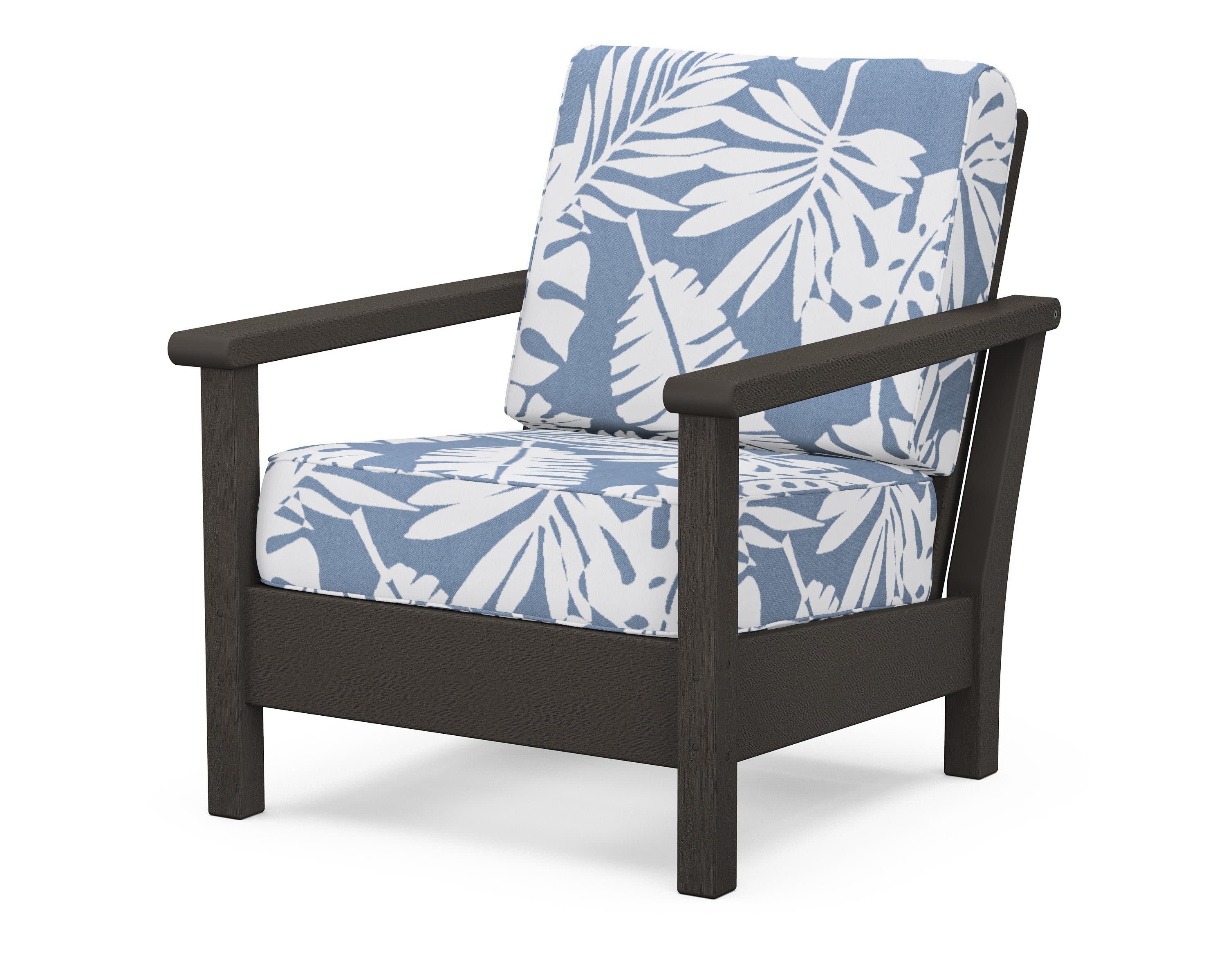 Harbour Deep Seating Chair in Vintage Coffee / Leaf Sky Blue