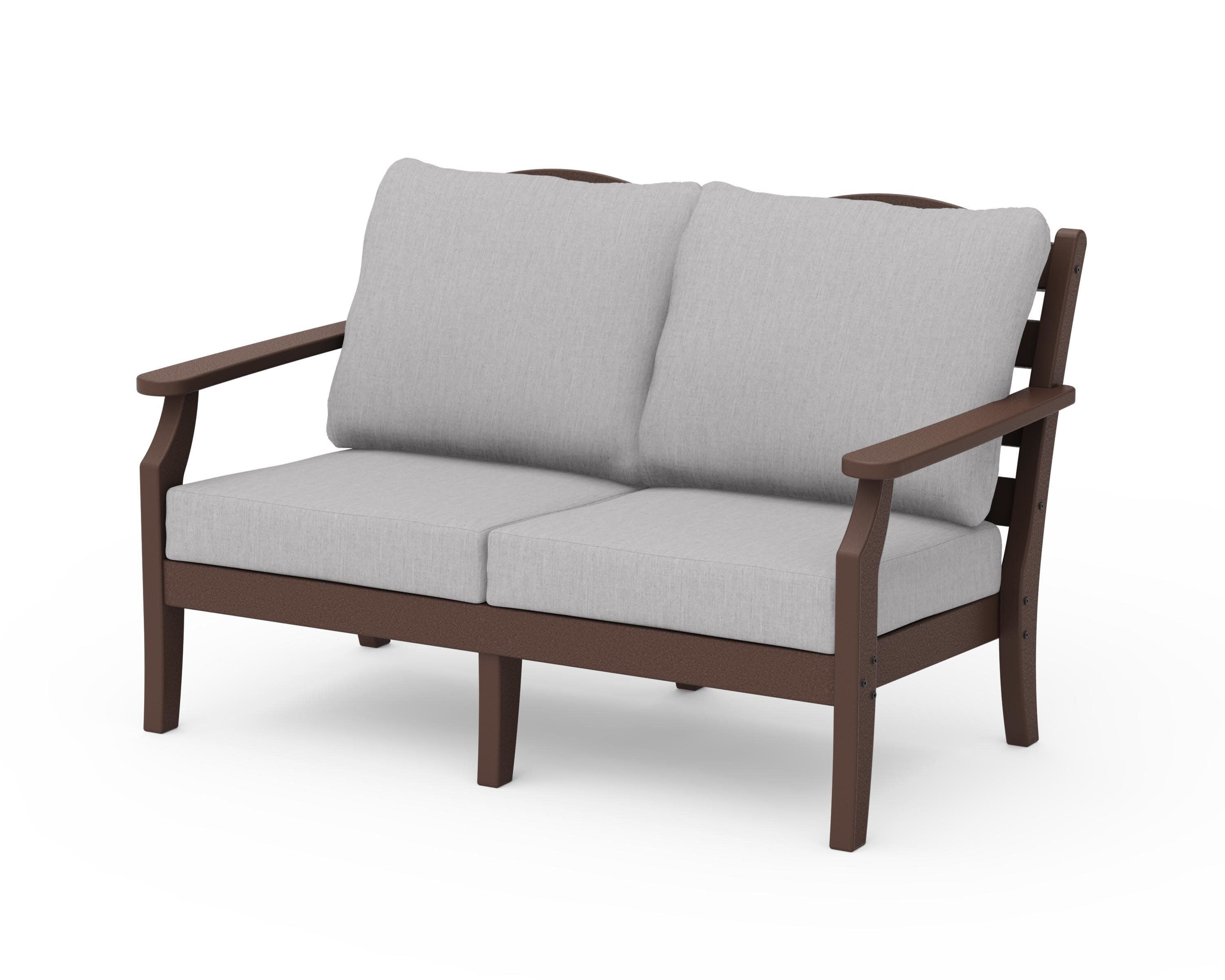 Savannah Deep Seating Loveseat in Mahogany / Granite