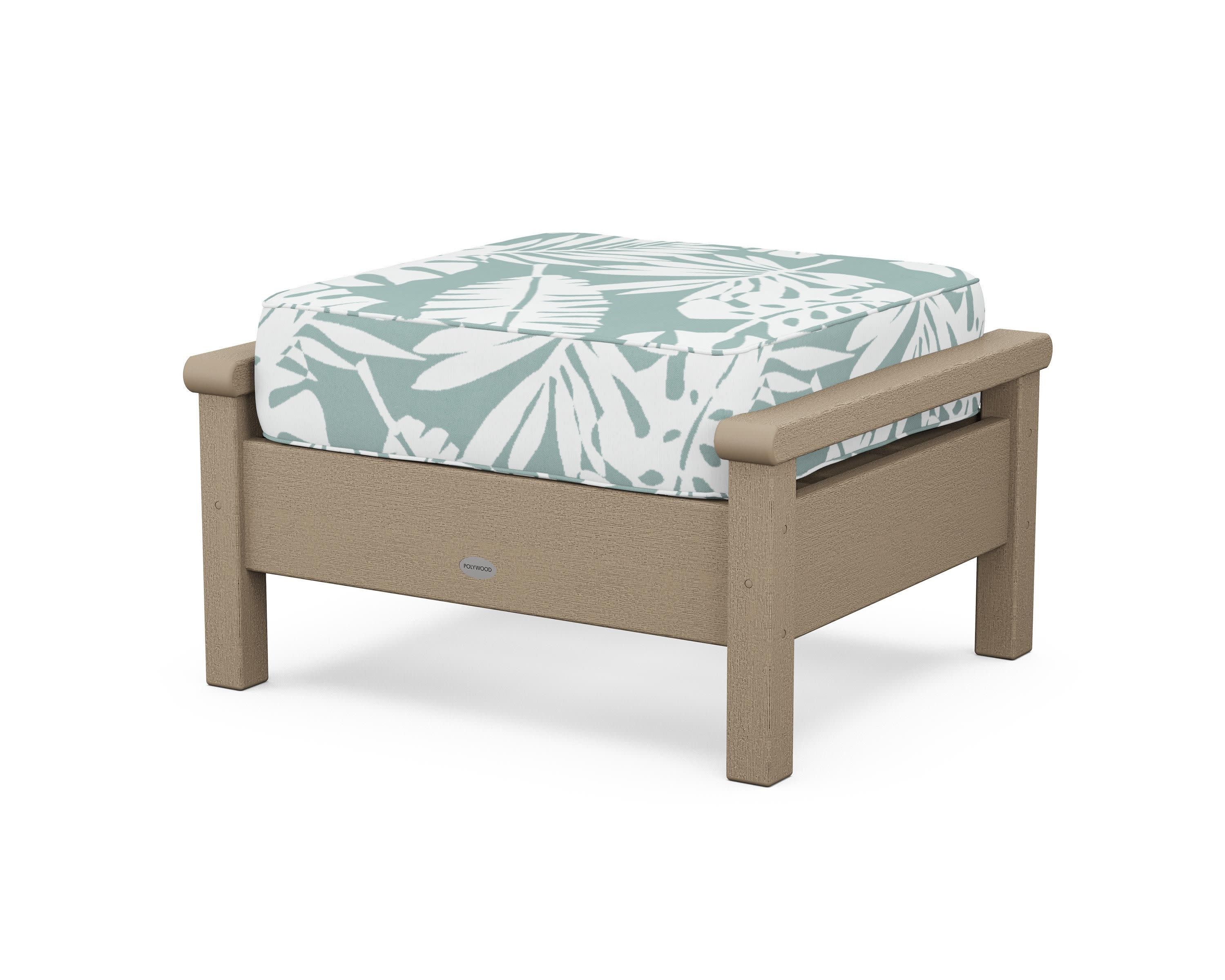 Harbour Deep Seating Ottoman in Vintage Sahara / Leaf Glacier Spa