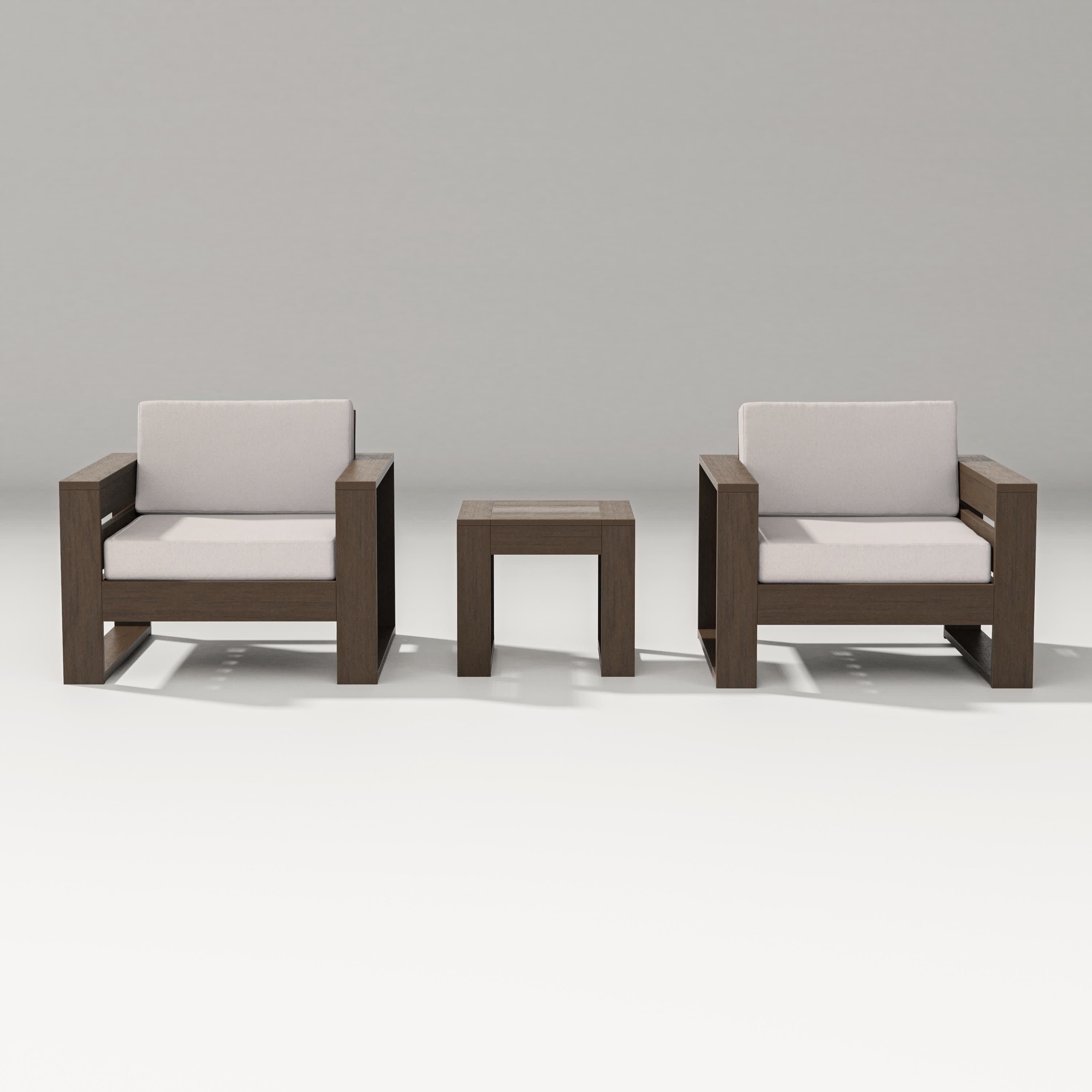 Latitude 3-Piece Lounge Chair Set in Kona / Dune Burlap