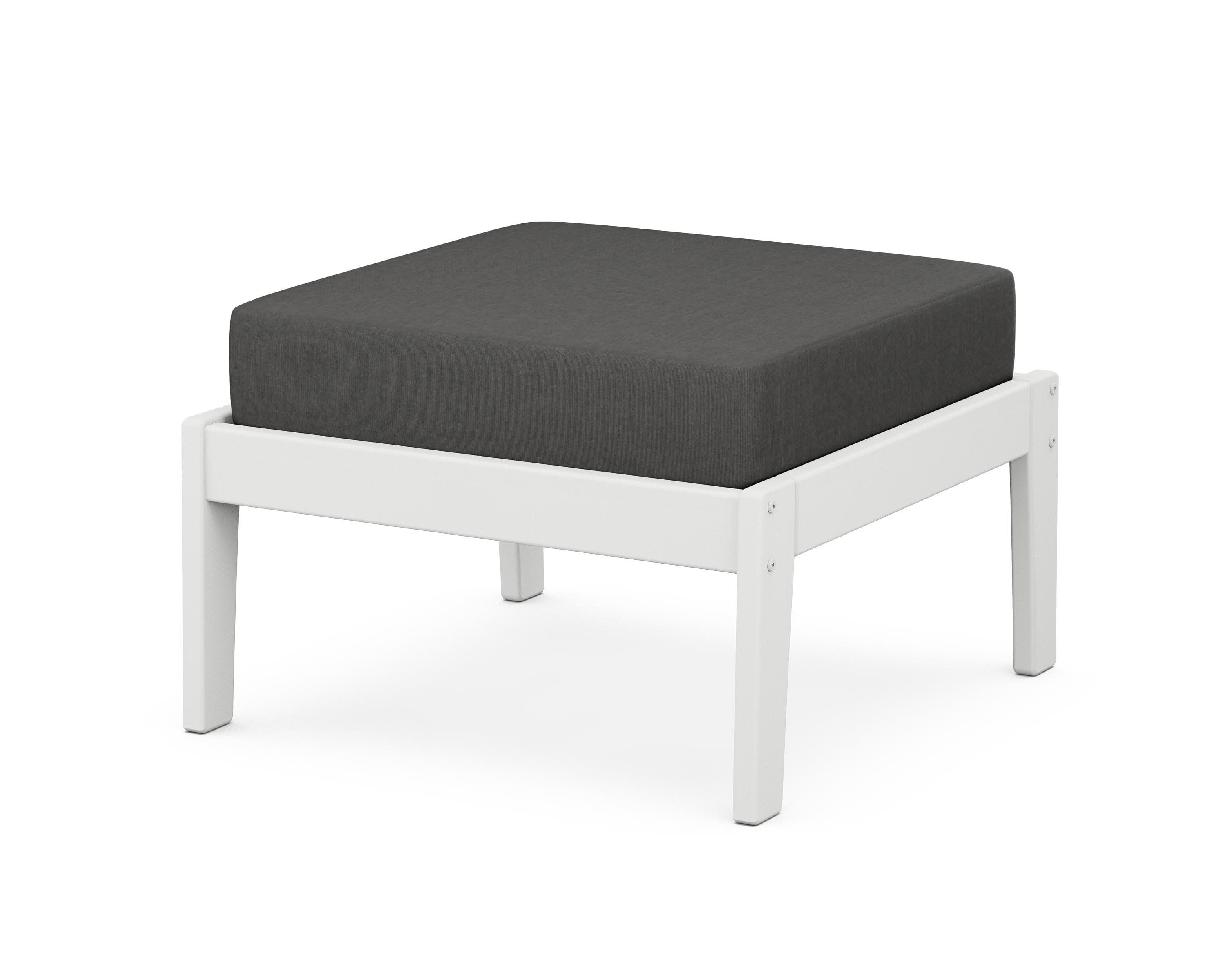 Deep Seating Ottoman in White / Spectrum Carbon