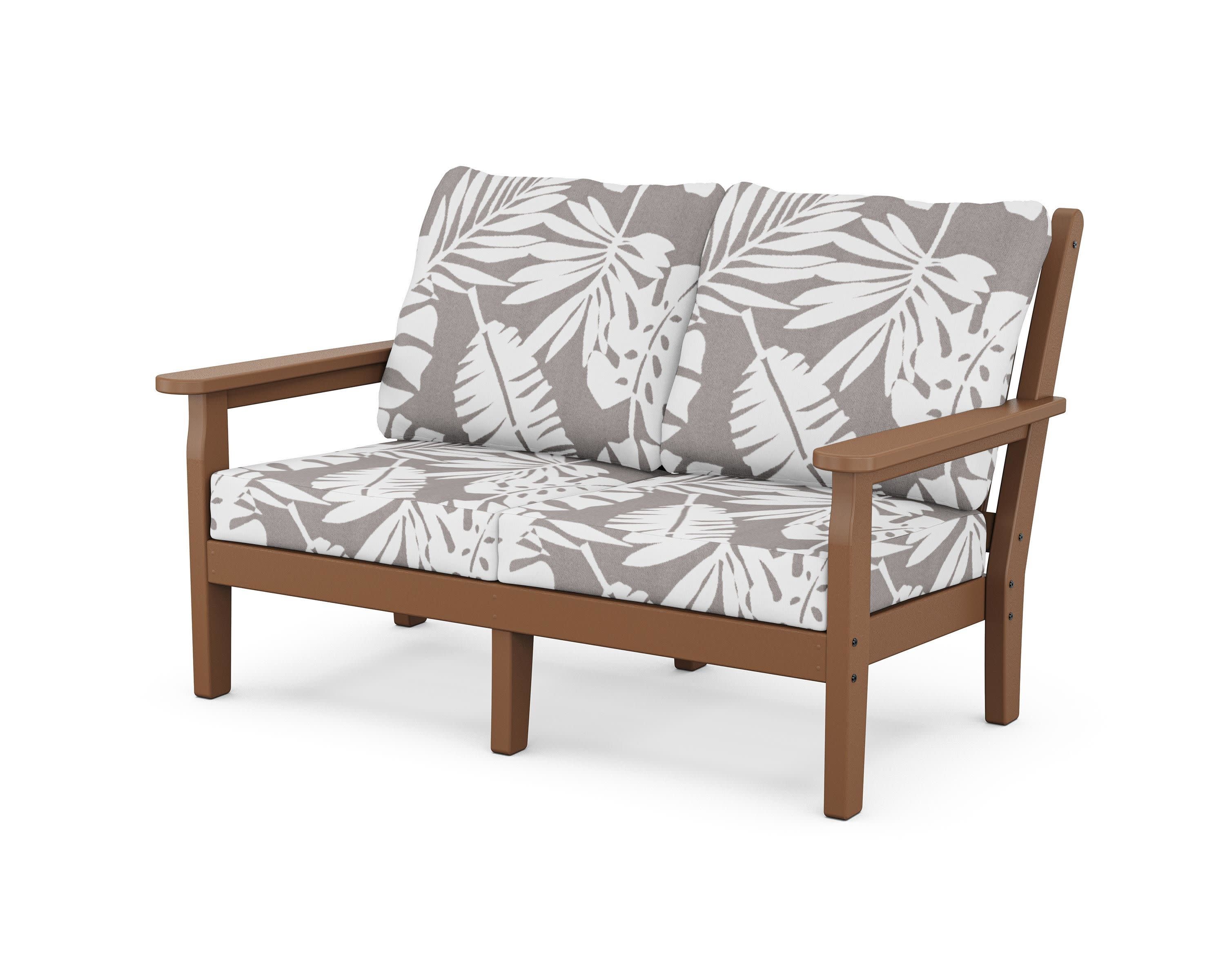 Chippendale Deep Seating Loveseat in Teak / Leaf Grey Mist