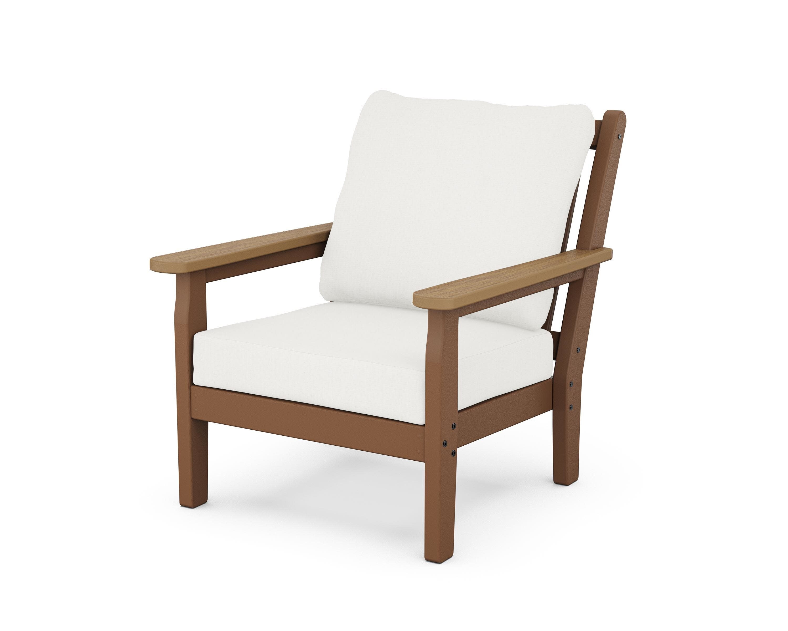 Chippendale Deep Seating Chair in Teak / Natural / Natural Linen