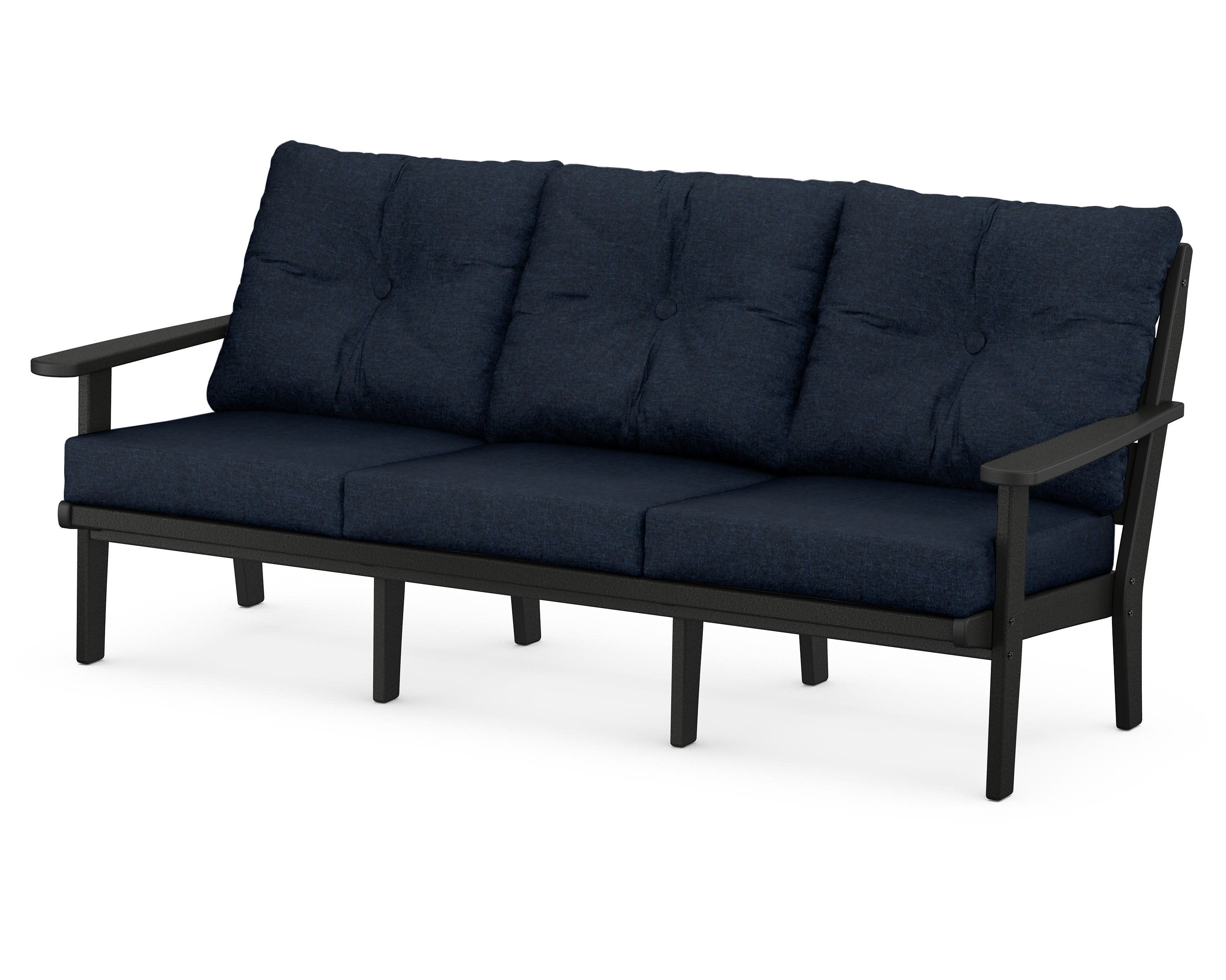 Lakeside Deep Seating Sofa in Black / Marine Indigo