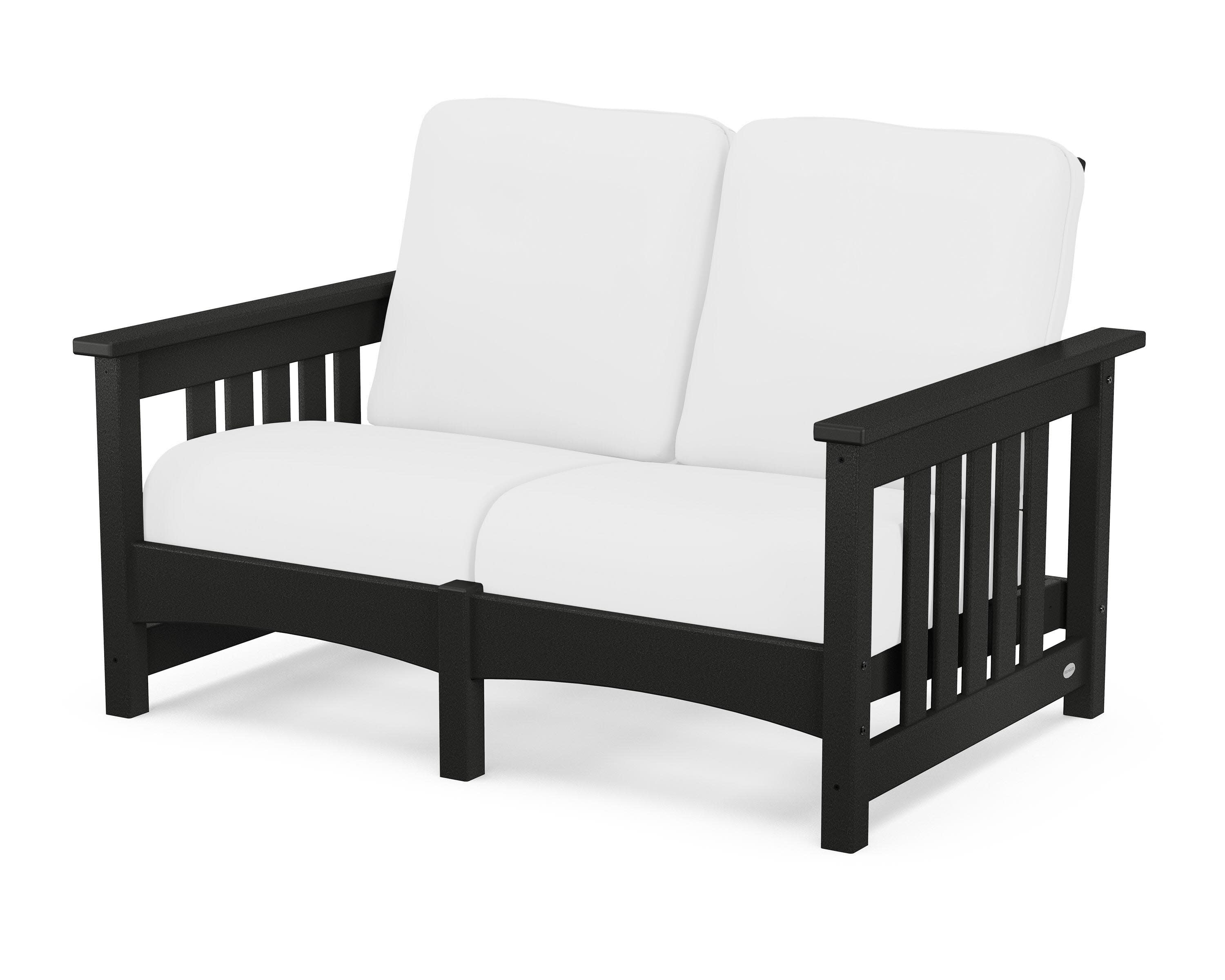 Club Mission Loveseat in Black / Natural