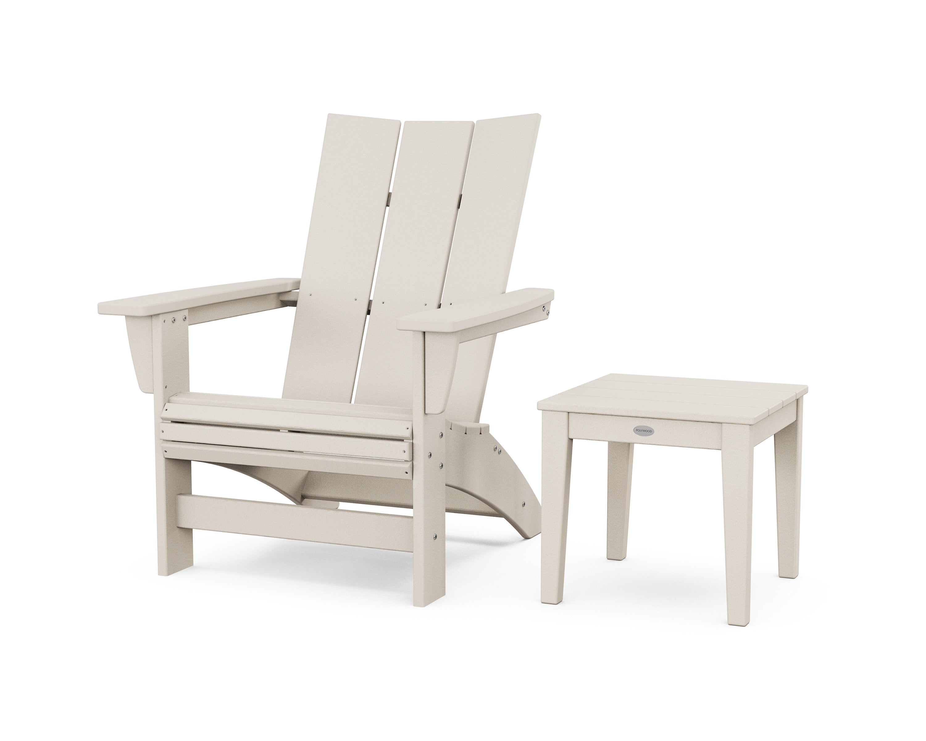 Modern Grand Adirondack Chair with Side Table in Sand