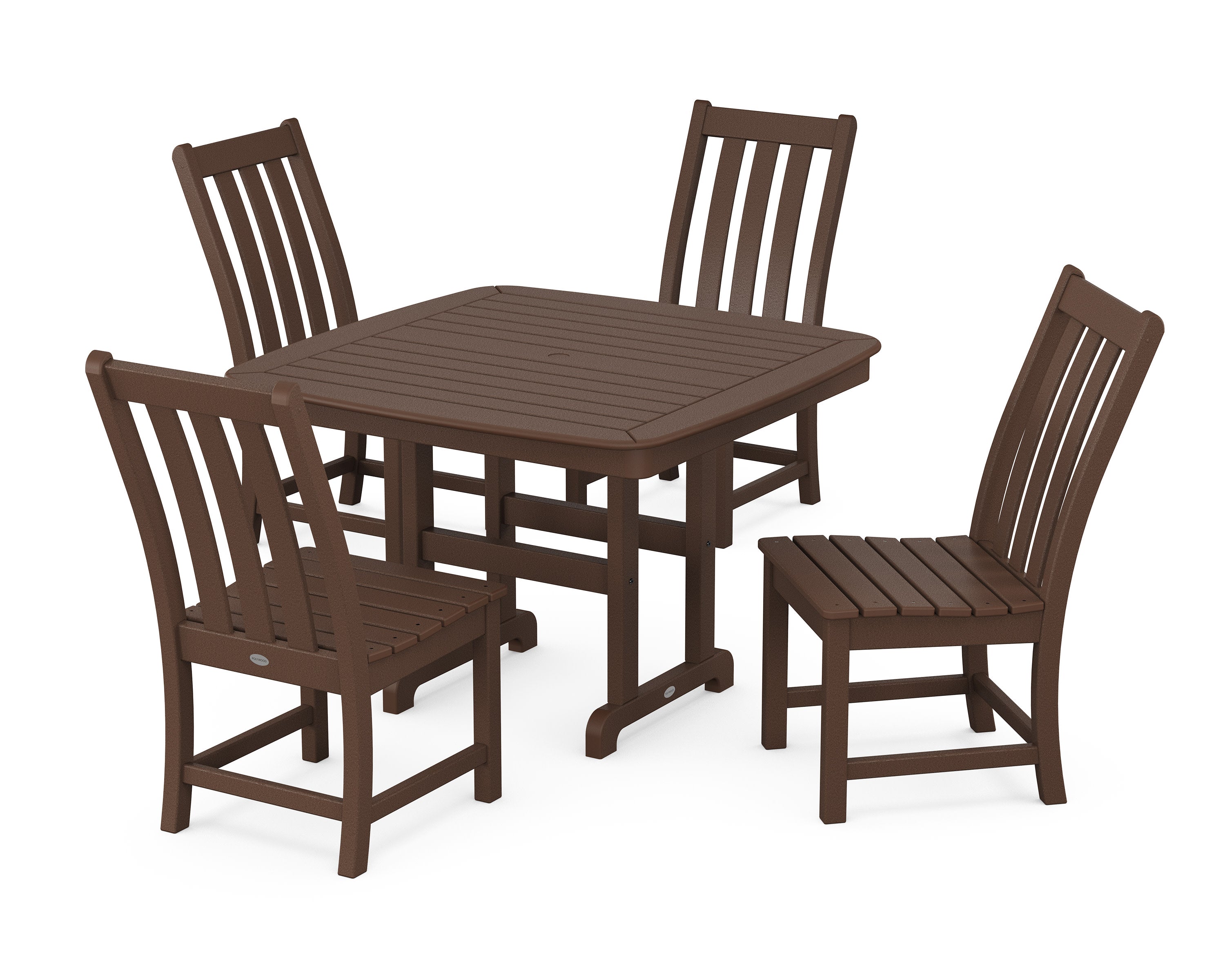 Vineyard Side Chair 5-Piece Dining Set with Trestle Legs in Mahogany