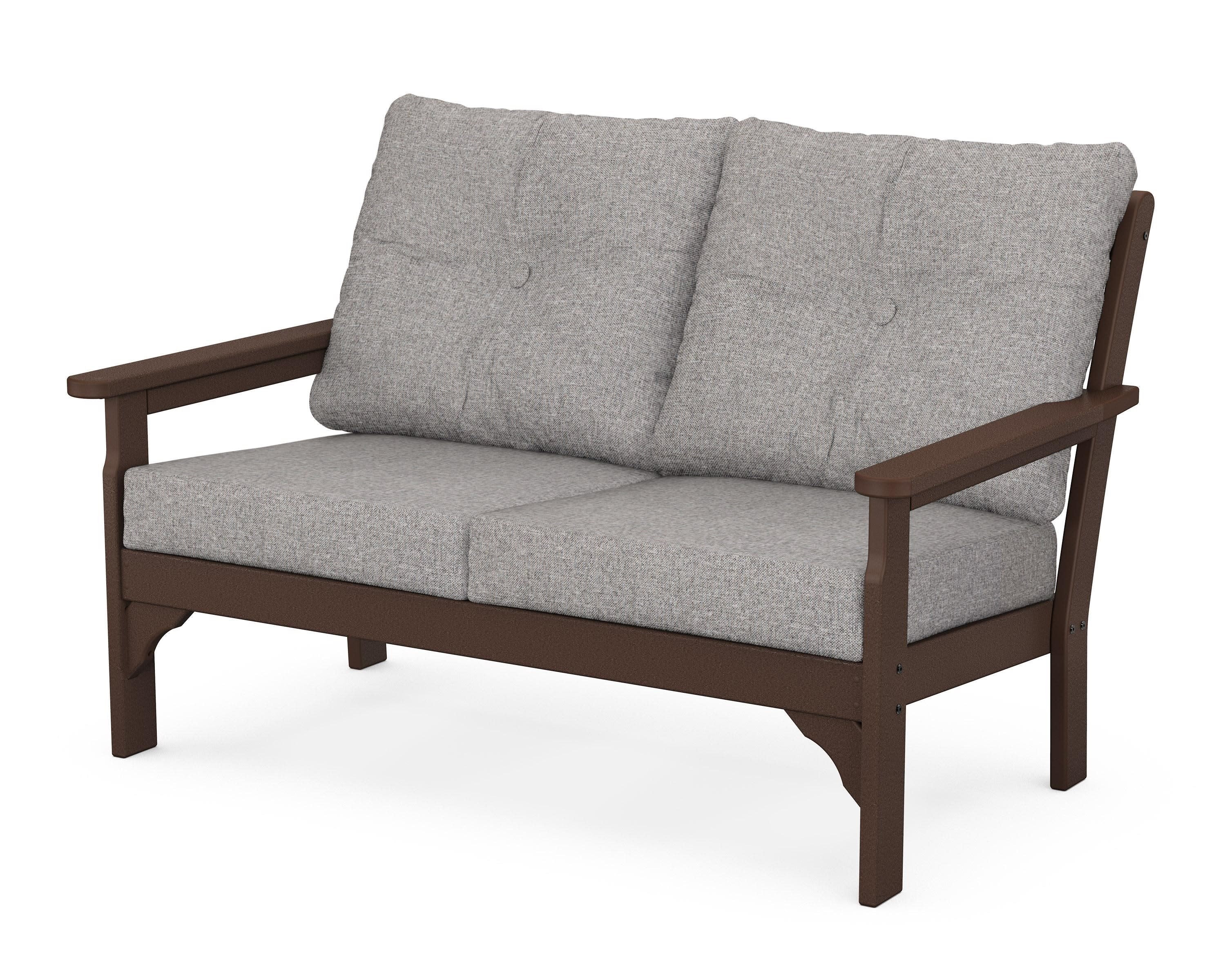 Vineyard Deep Seating Loveseat in Mahogany / Grey Mist