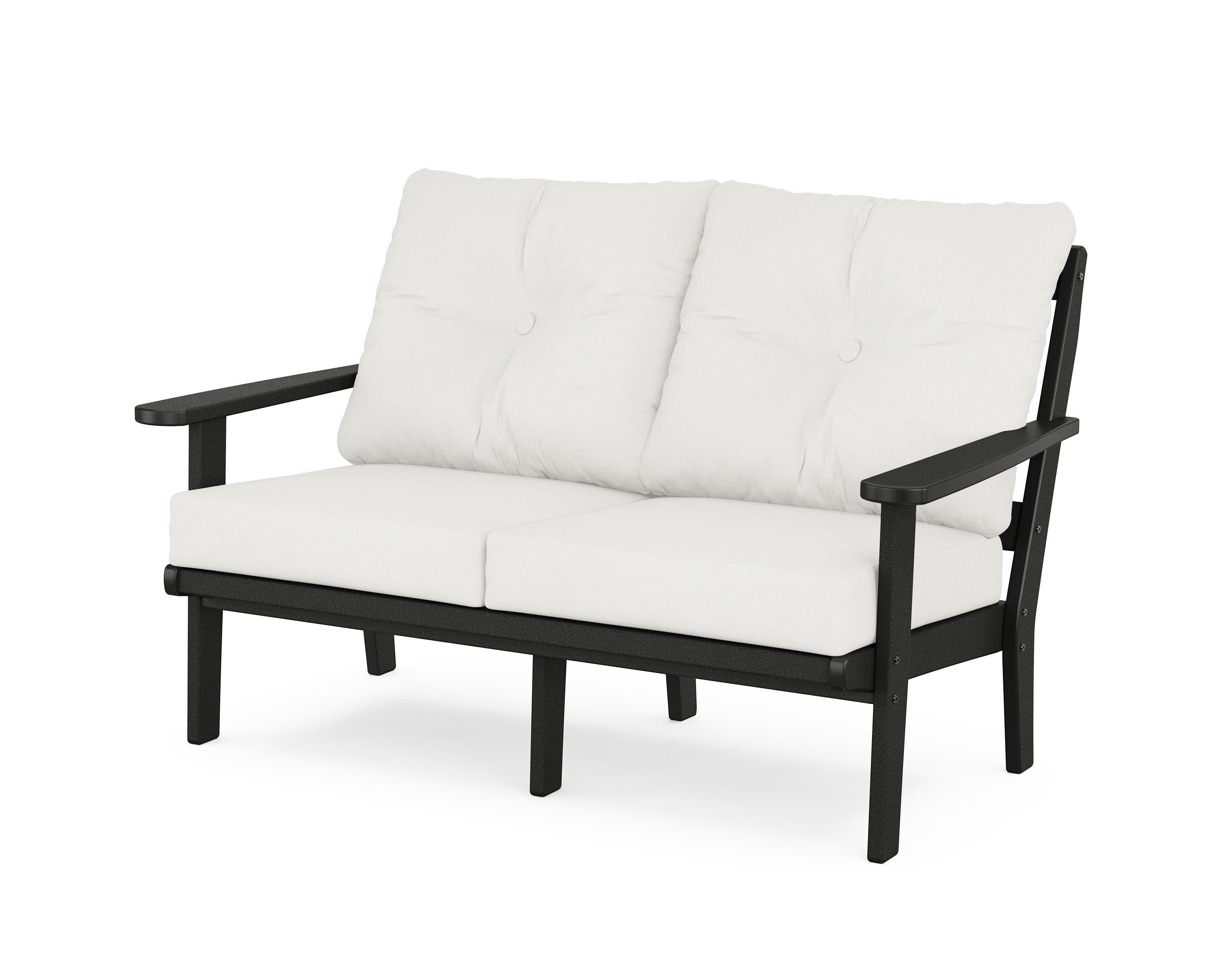 Mission Deep SeatingLoveseat in Black / Natural Linen