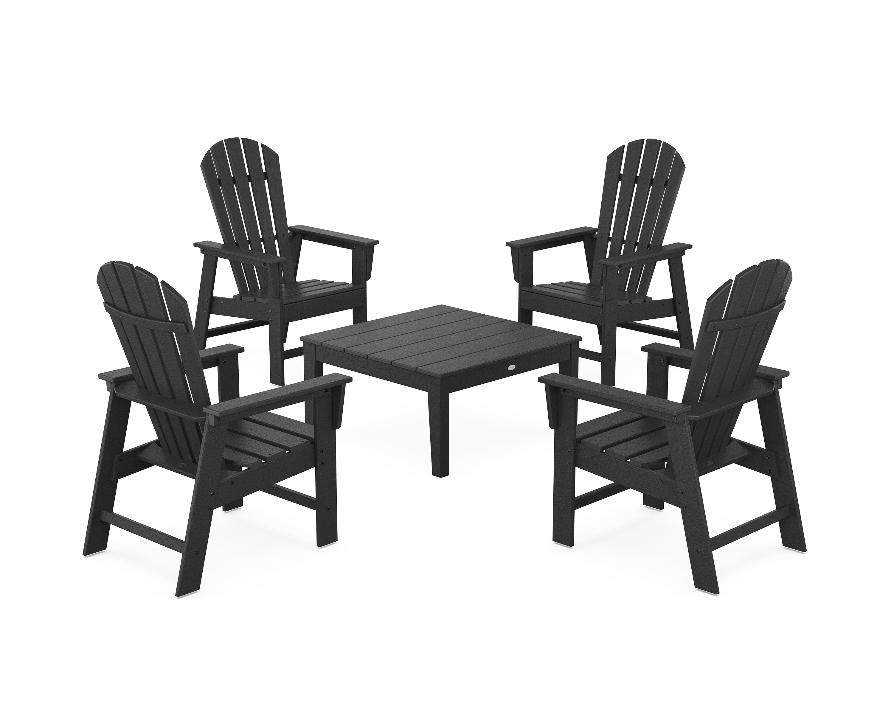 5-Piece South Beach Casual Chair Conversation Set with 36" Conversation Table in Black
