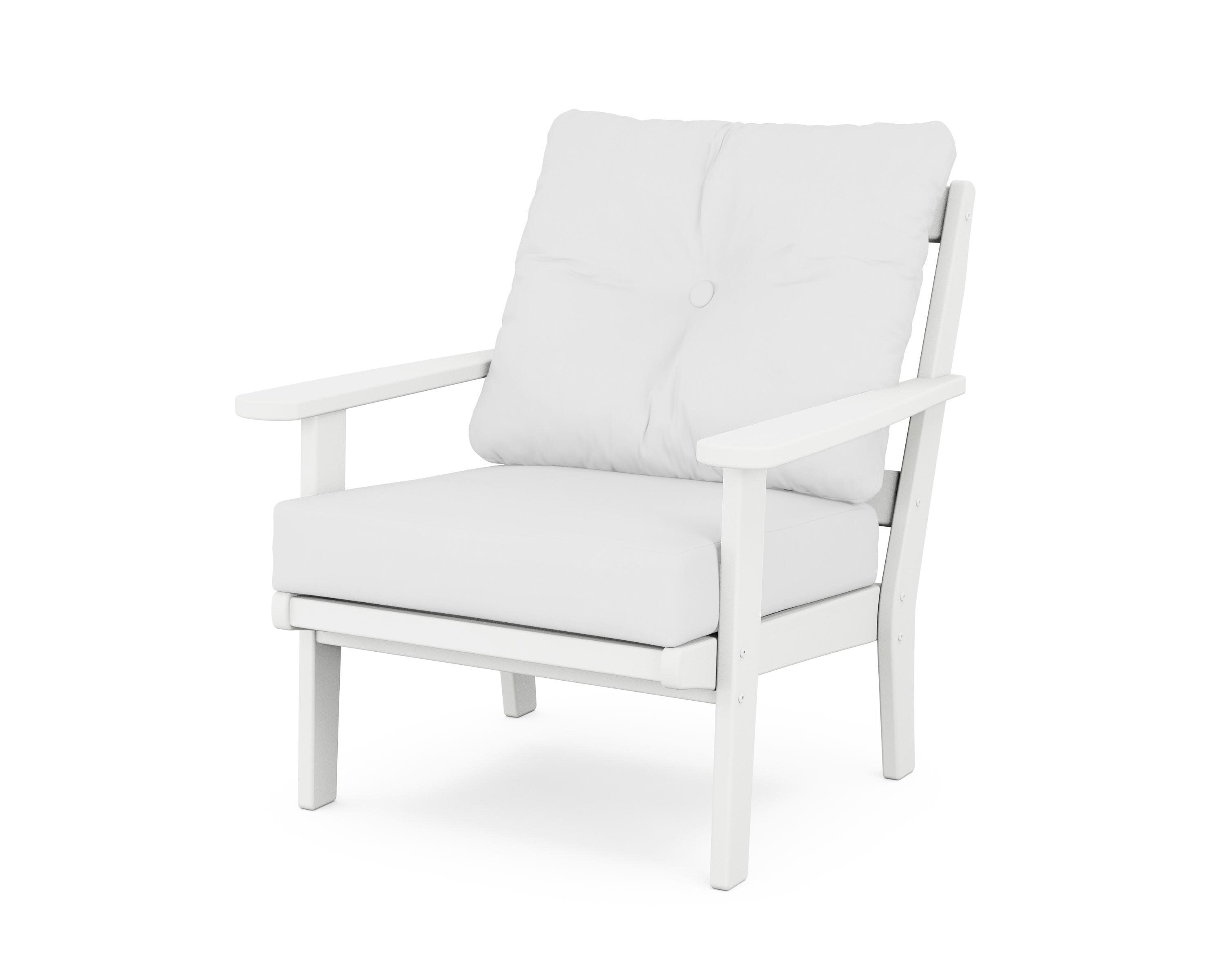 Mission Deep Seating Chair in White / Natural