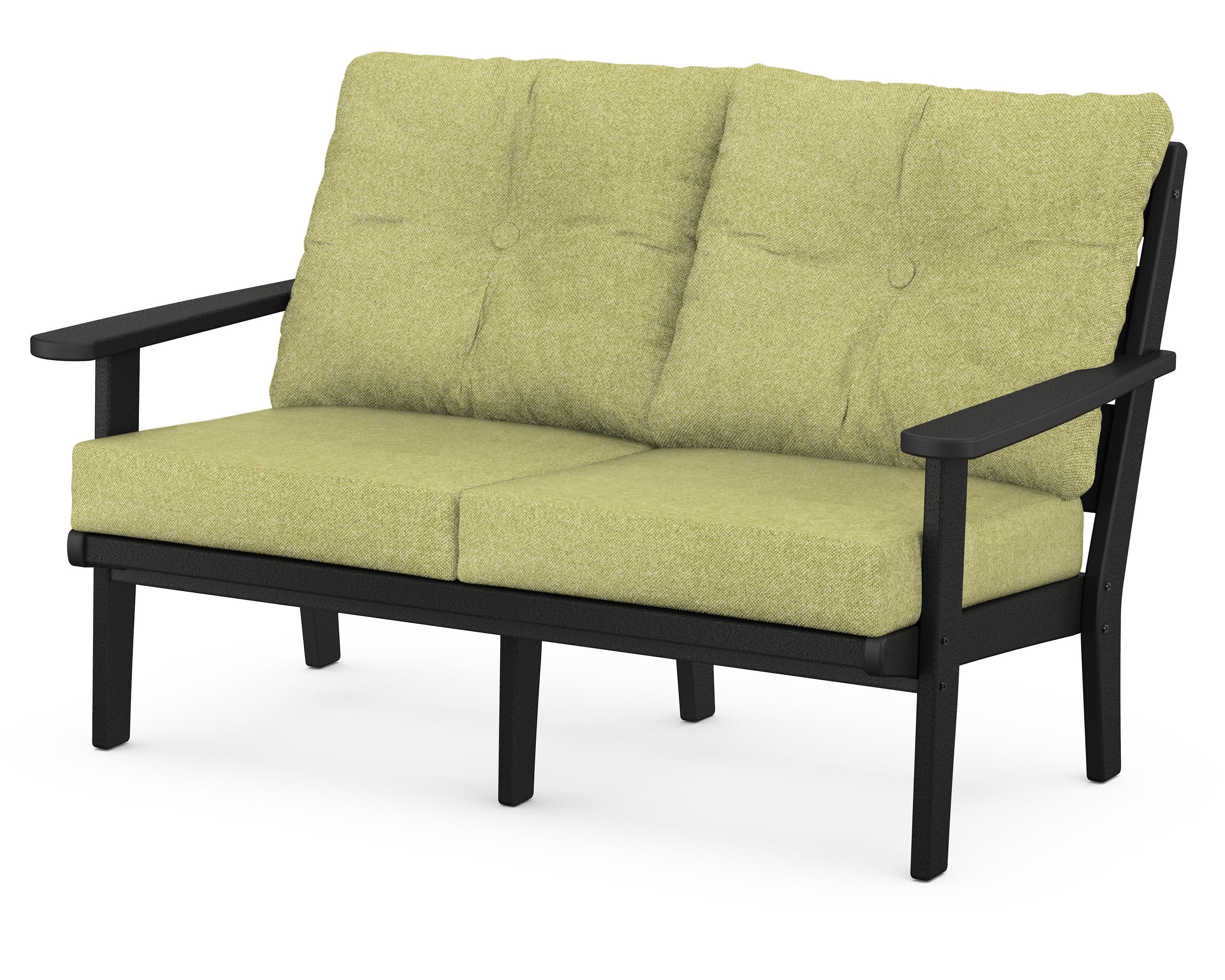 Lakeside Deep Seating Loveseat in Black / Chartreuse Boucle