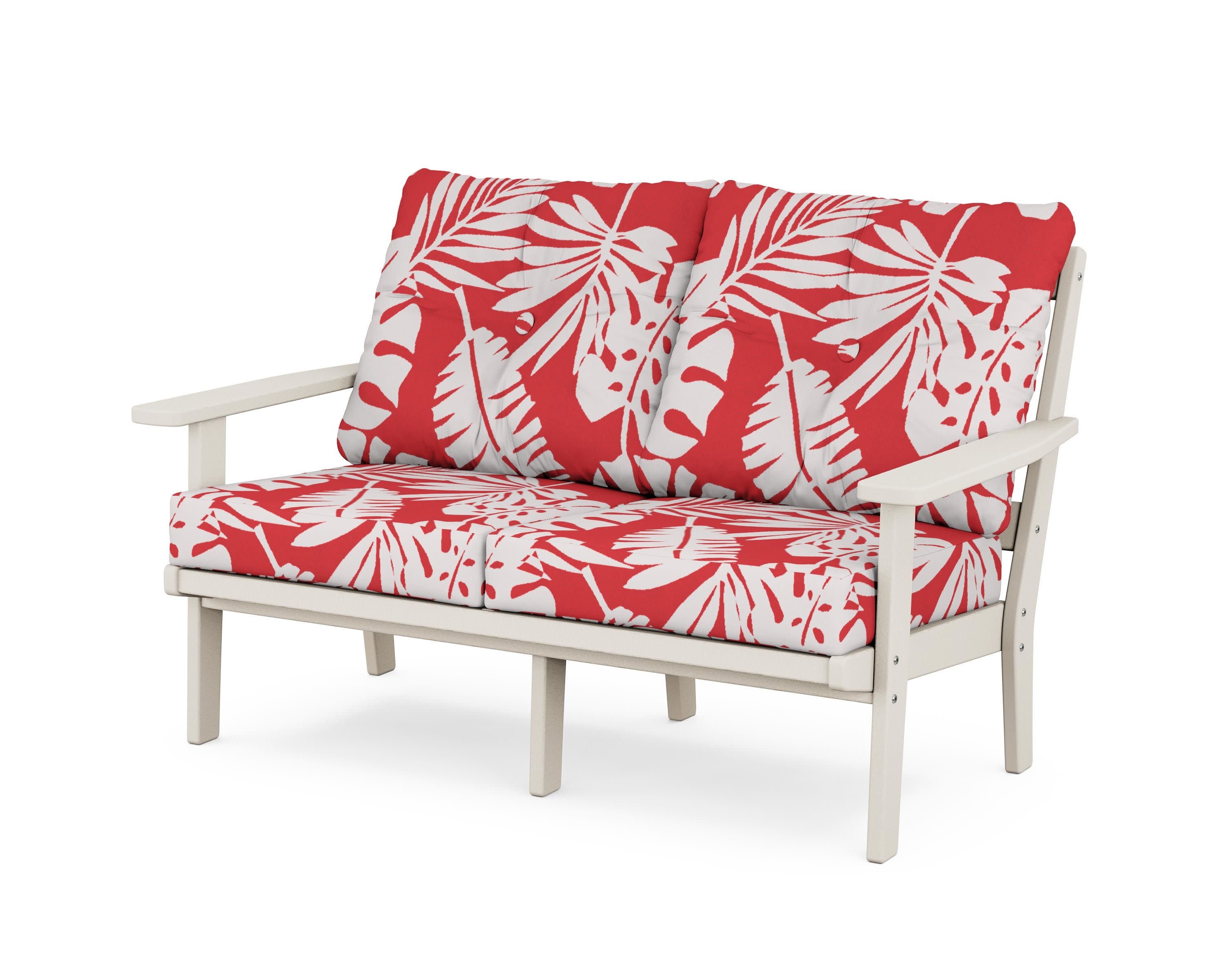 Prairie Deep SeatingLoveseat in Sand / Leaf Crimson