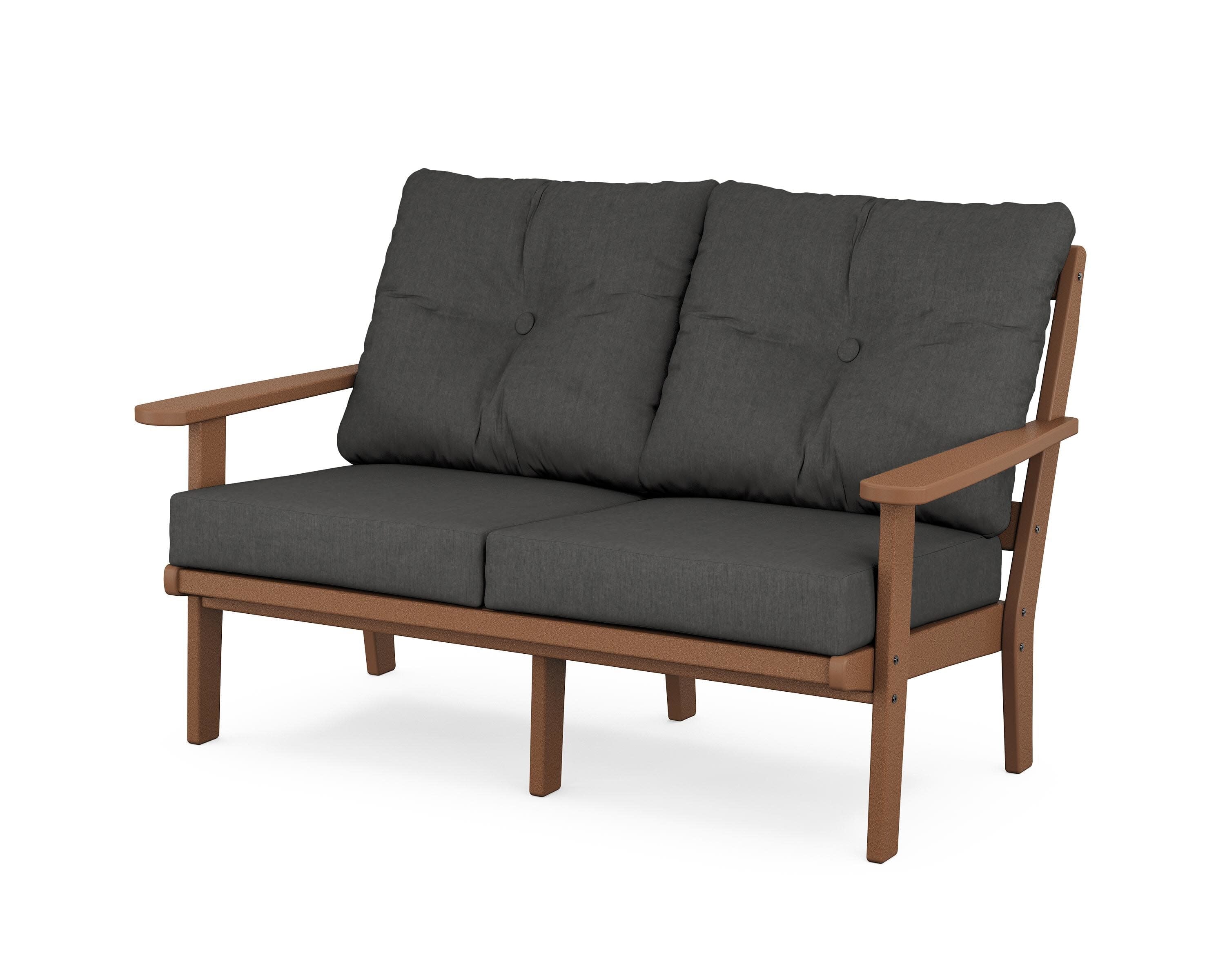 Mission Deep SeatingLoveseat in Teak / Spectrum Carbon