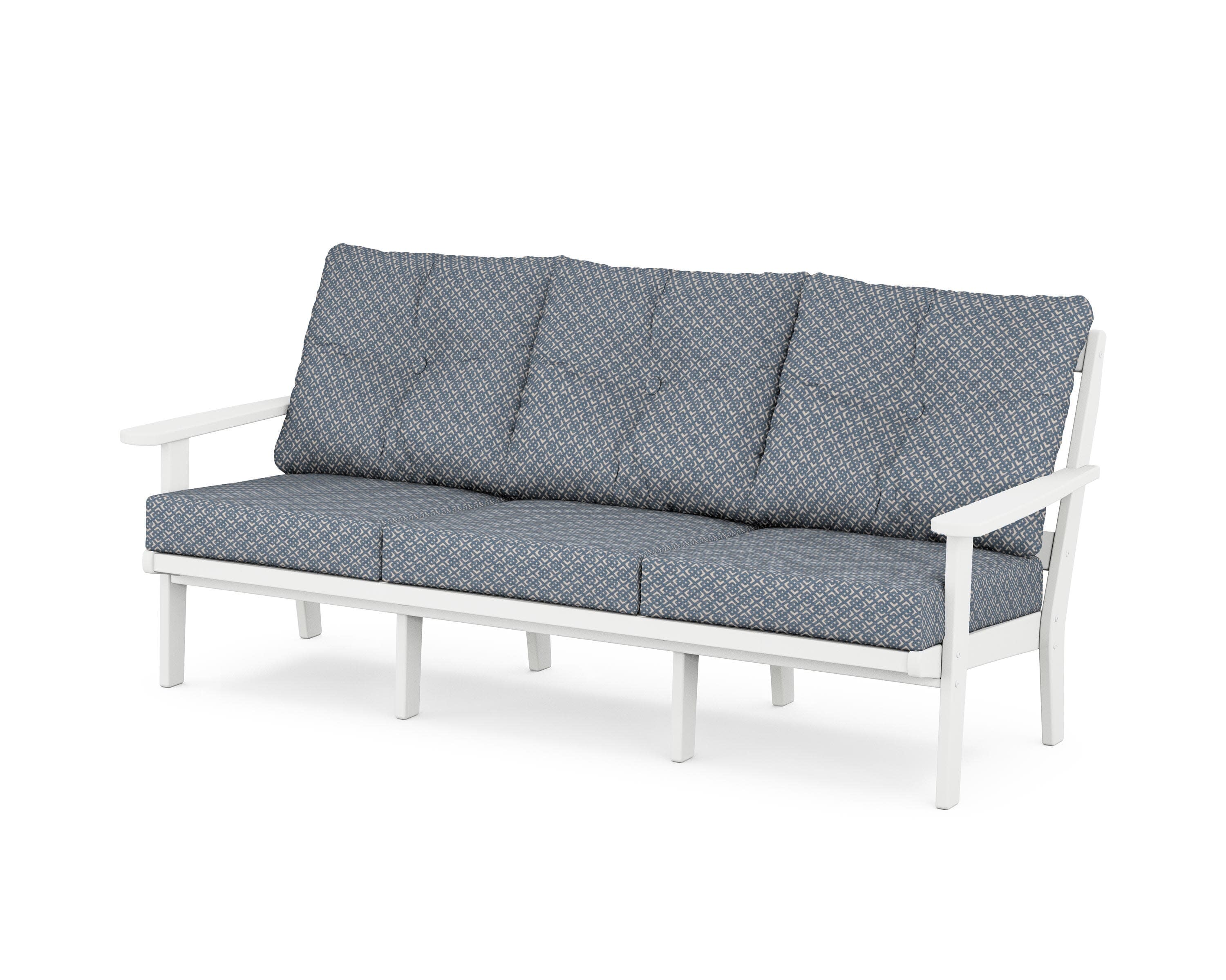 Mission Deep Seating Sofa in White / Hopscotch