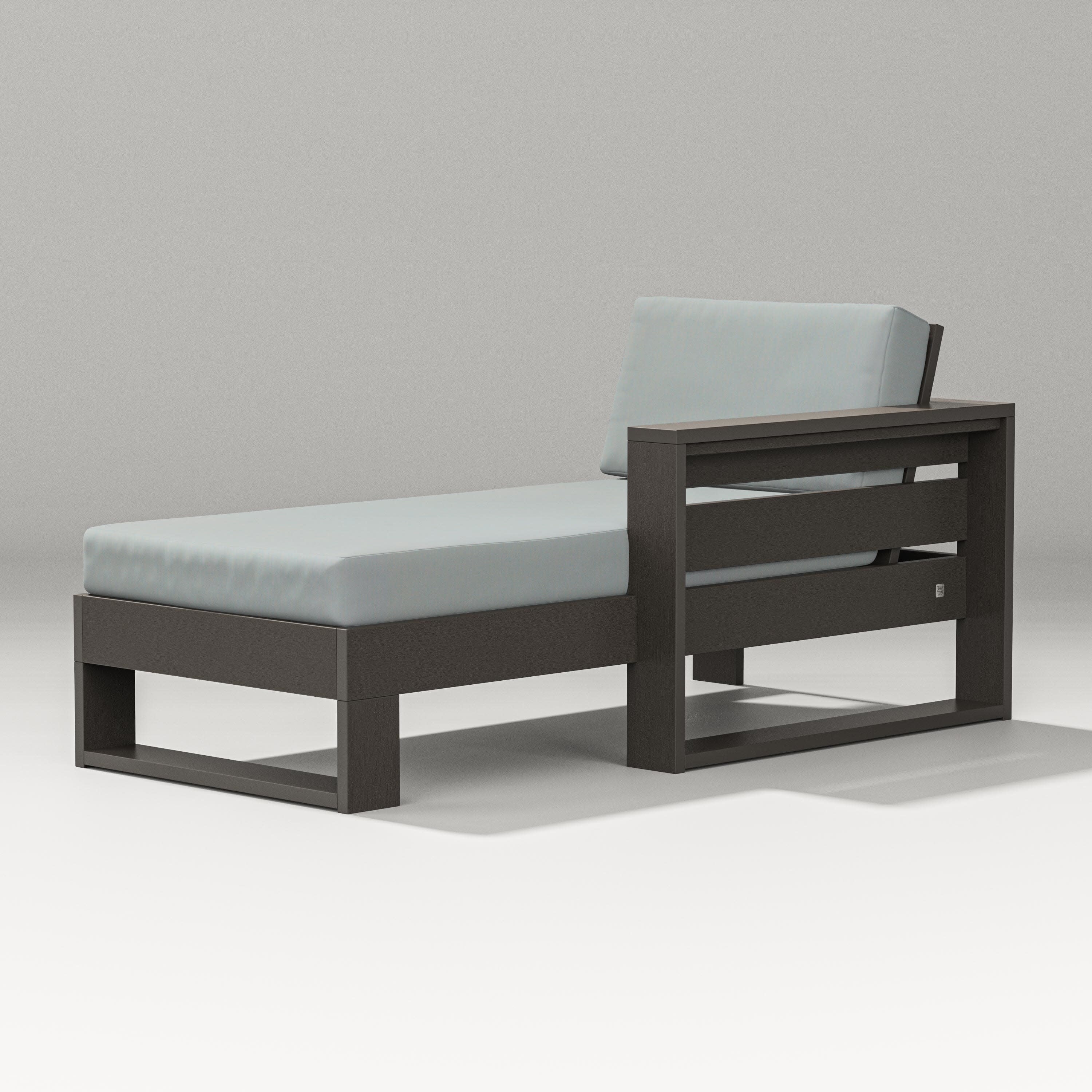 Latitude Modular Right Arm Chaise in Vintage Coffee / Spa