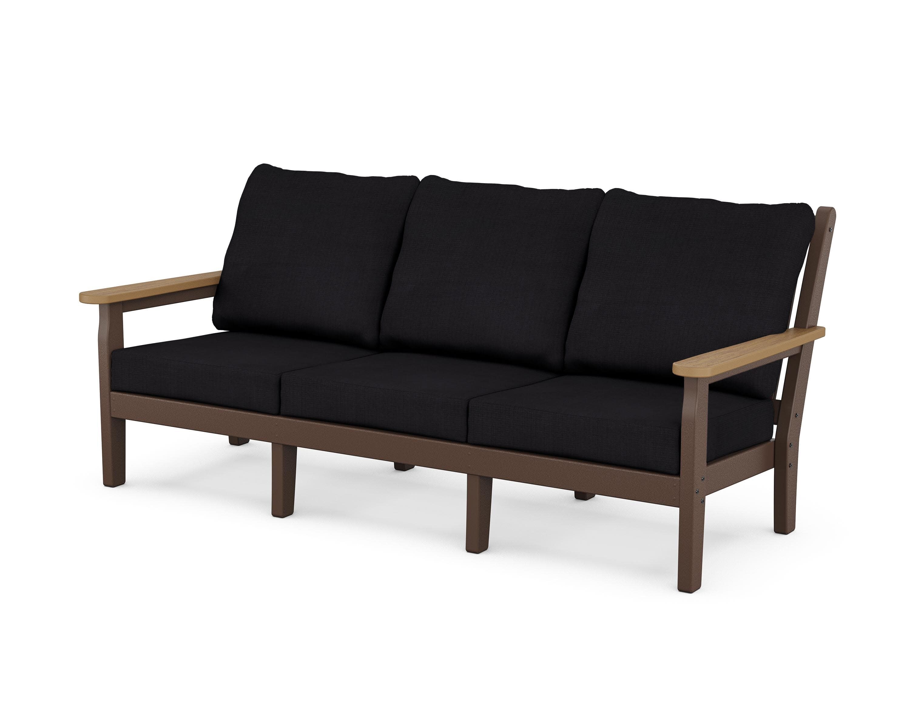 Chippendale Deep Seating Sofa in Mahogany / Natural / Midnight Linen