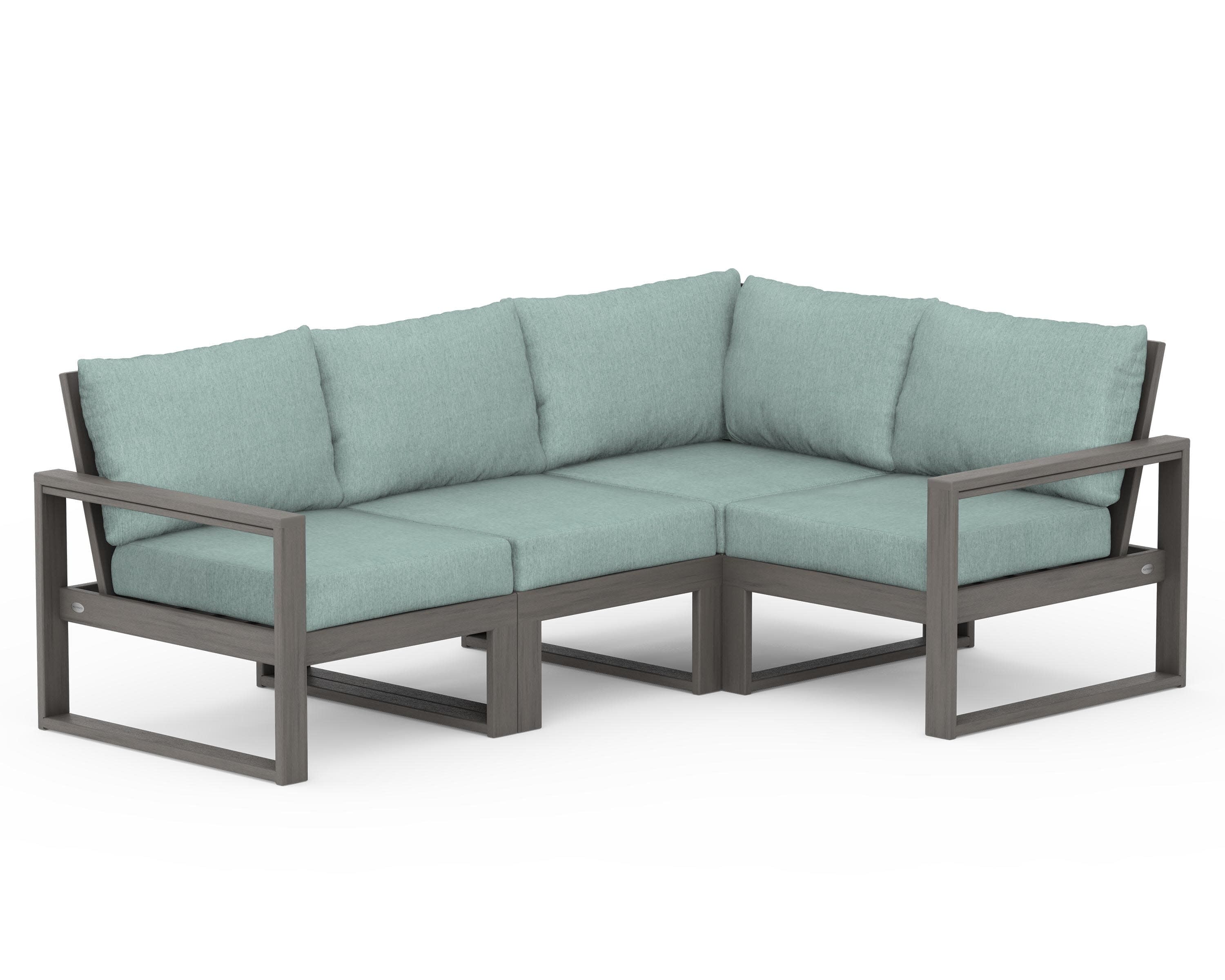EDGE 4-Piece Modular Deep Seating Set in Driftwood / Glacier Spa