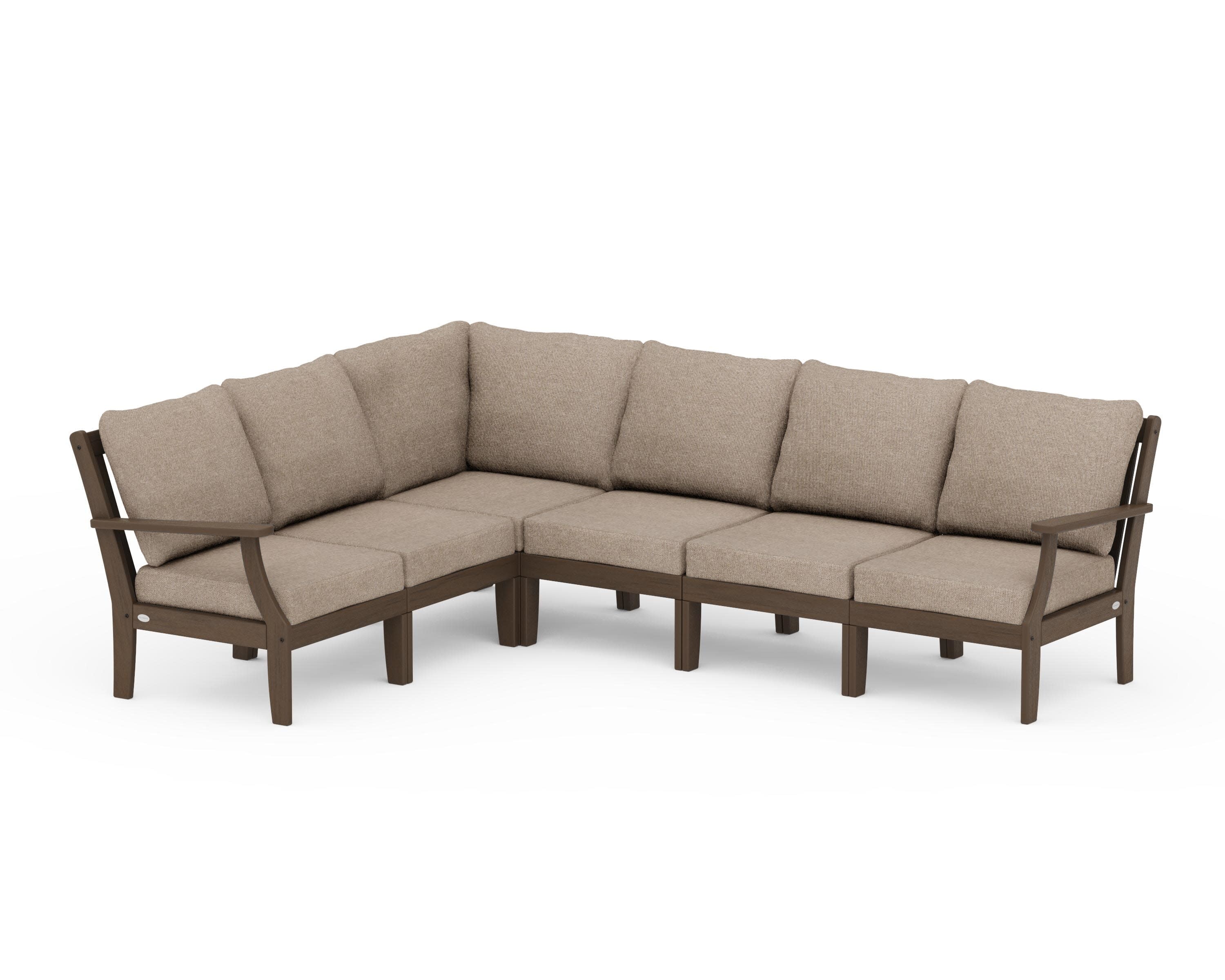 Braxton Modular 6-Piece Deep Seating Set in Kona / Spiced Burlap