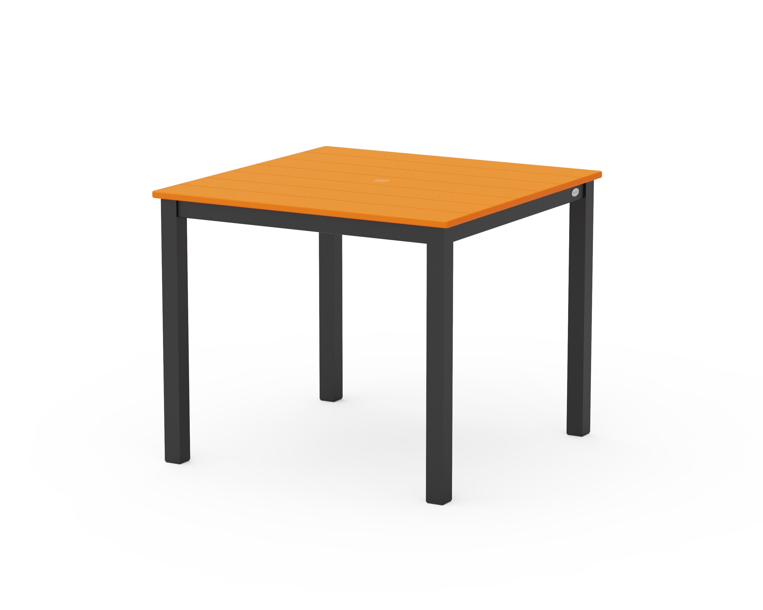 Main Street 36" x 36" Dining Table in Black / Tangerine
