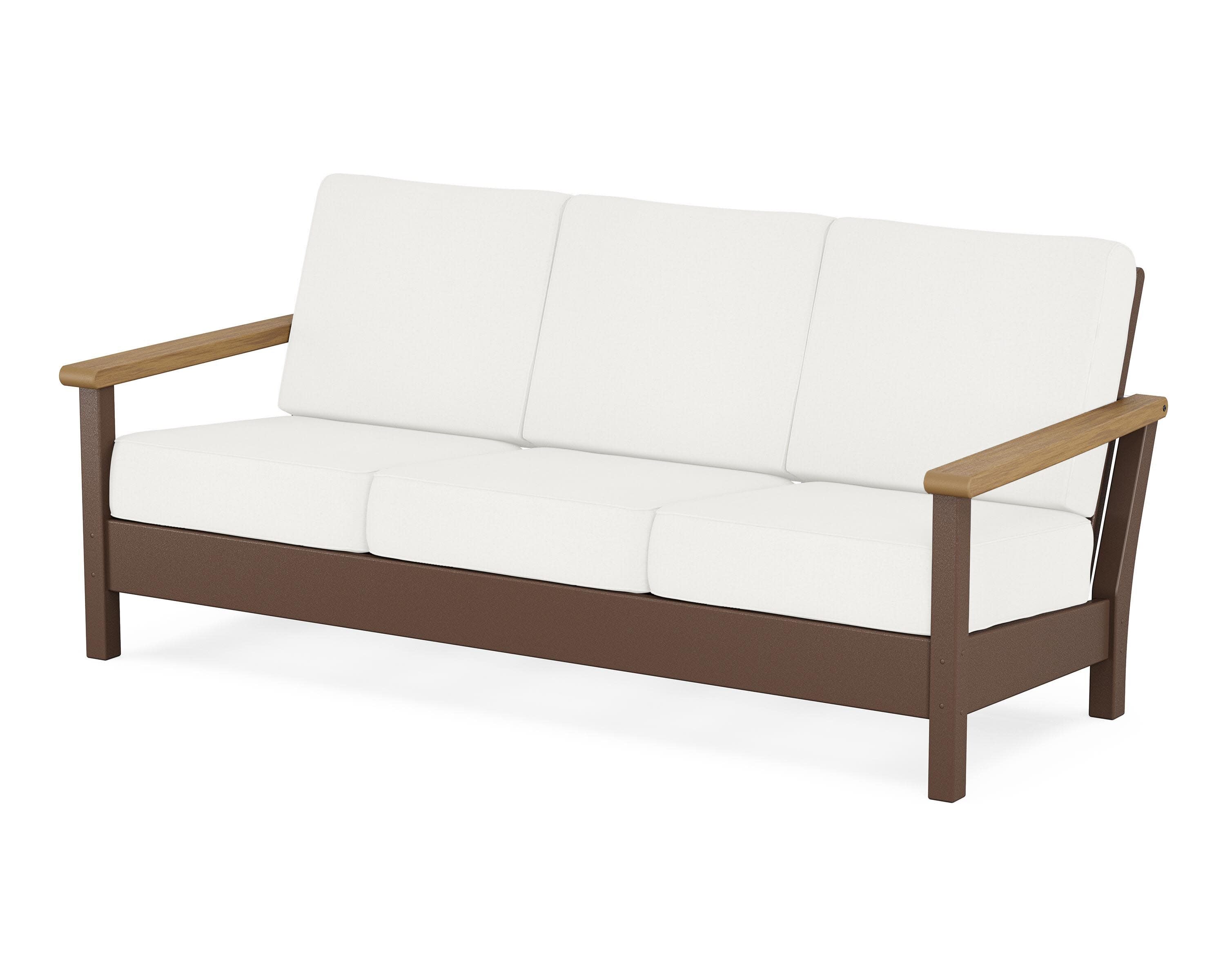 Harbour Deep Seating Sofa in Mahogany / Natural / Natural Linen