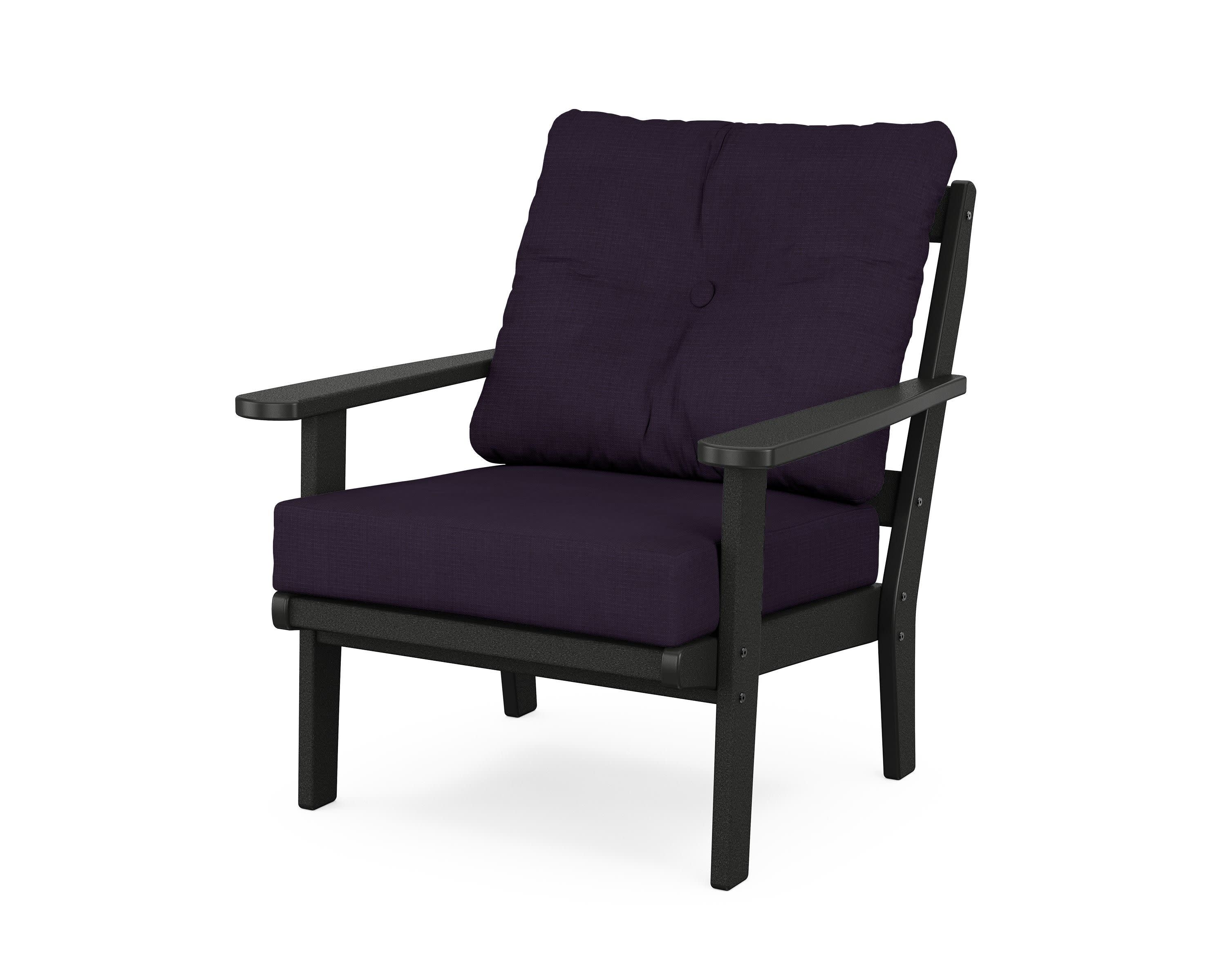 Mission Deep Seating Chair in Black / Navy Linen