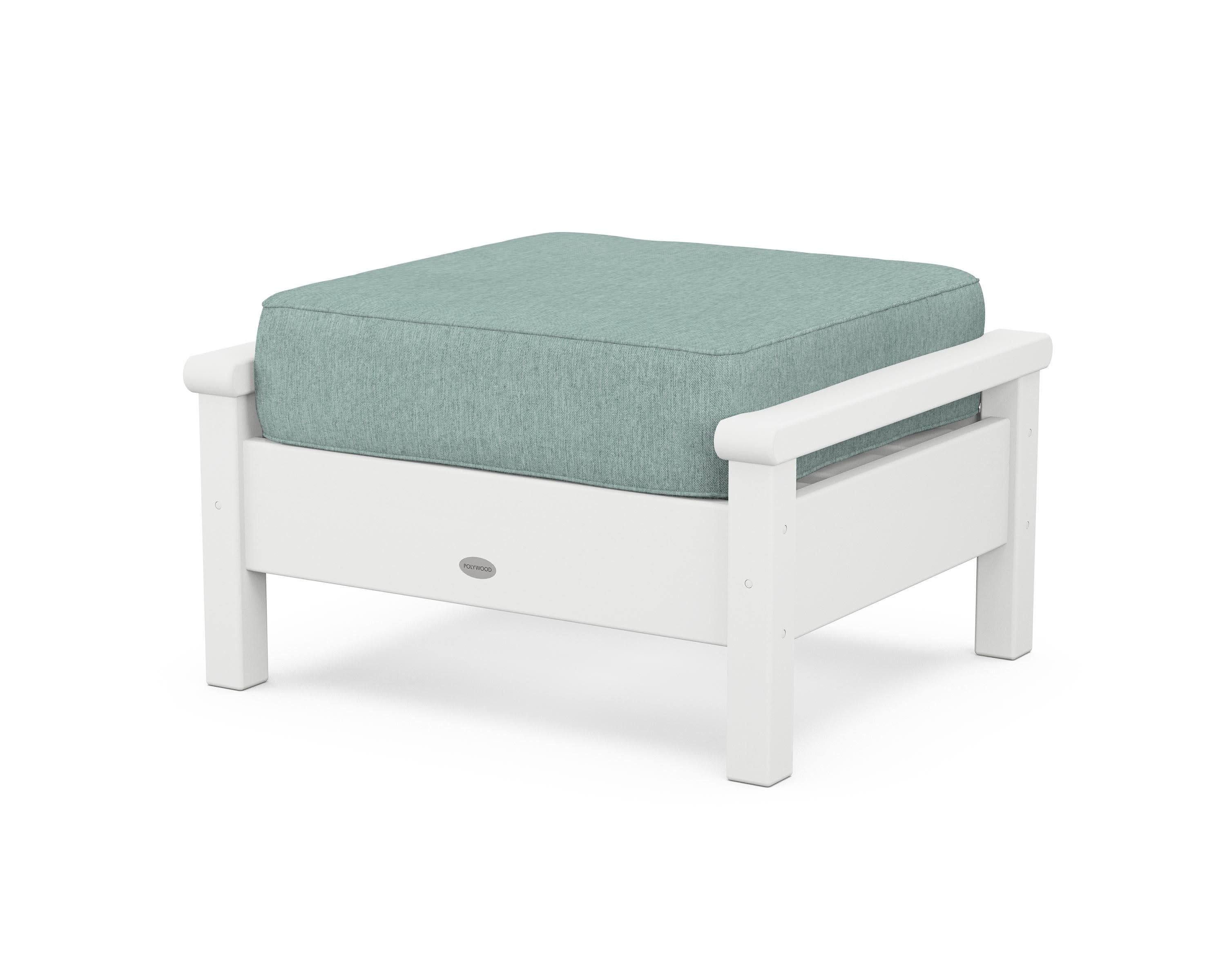 Harbour Deep Seating Ottoman in White / Glacier Spa