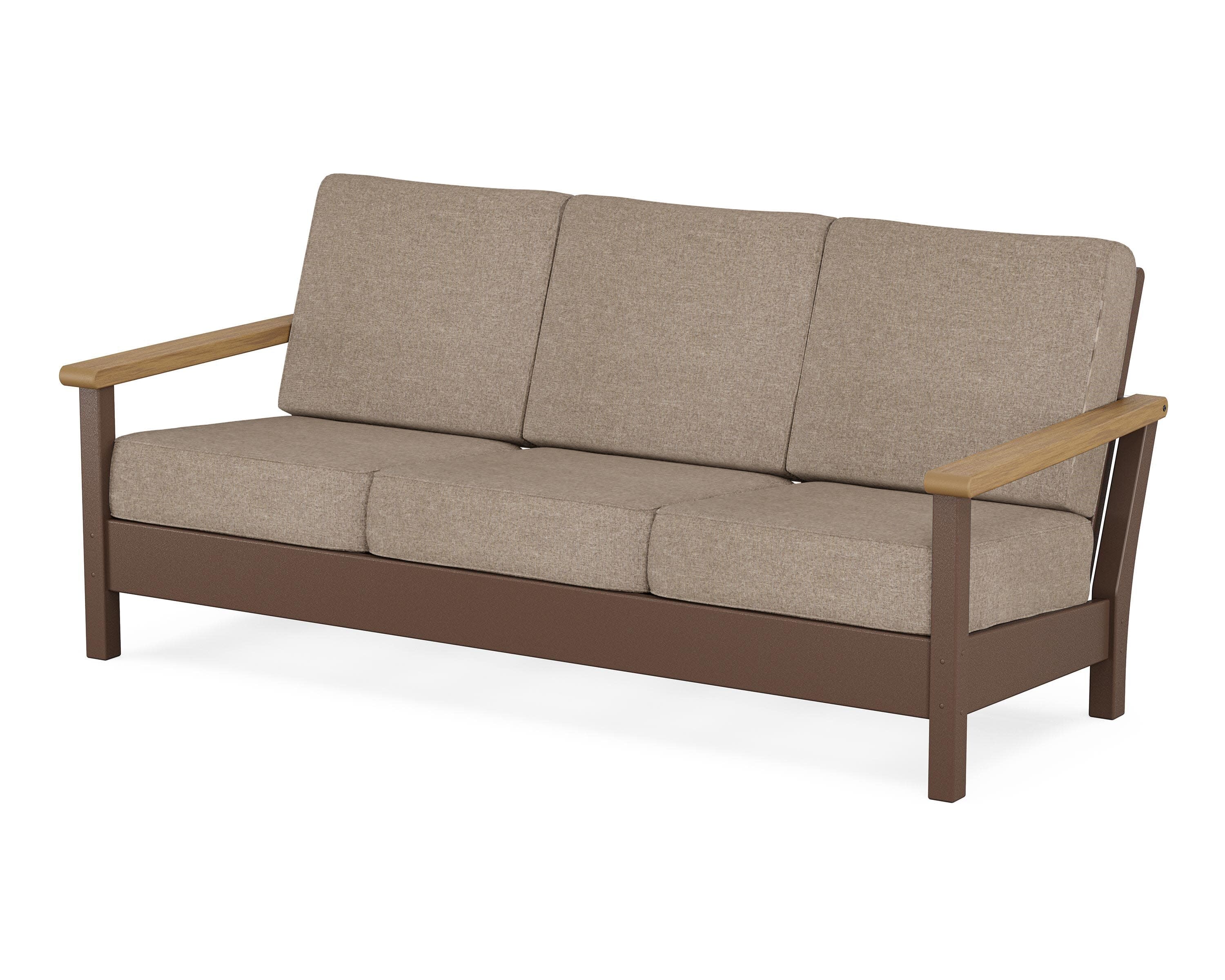 Harbour Deep Seating Sofa in Mahogany / Natural / Spiced Burlap