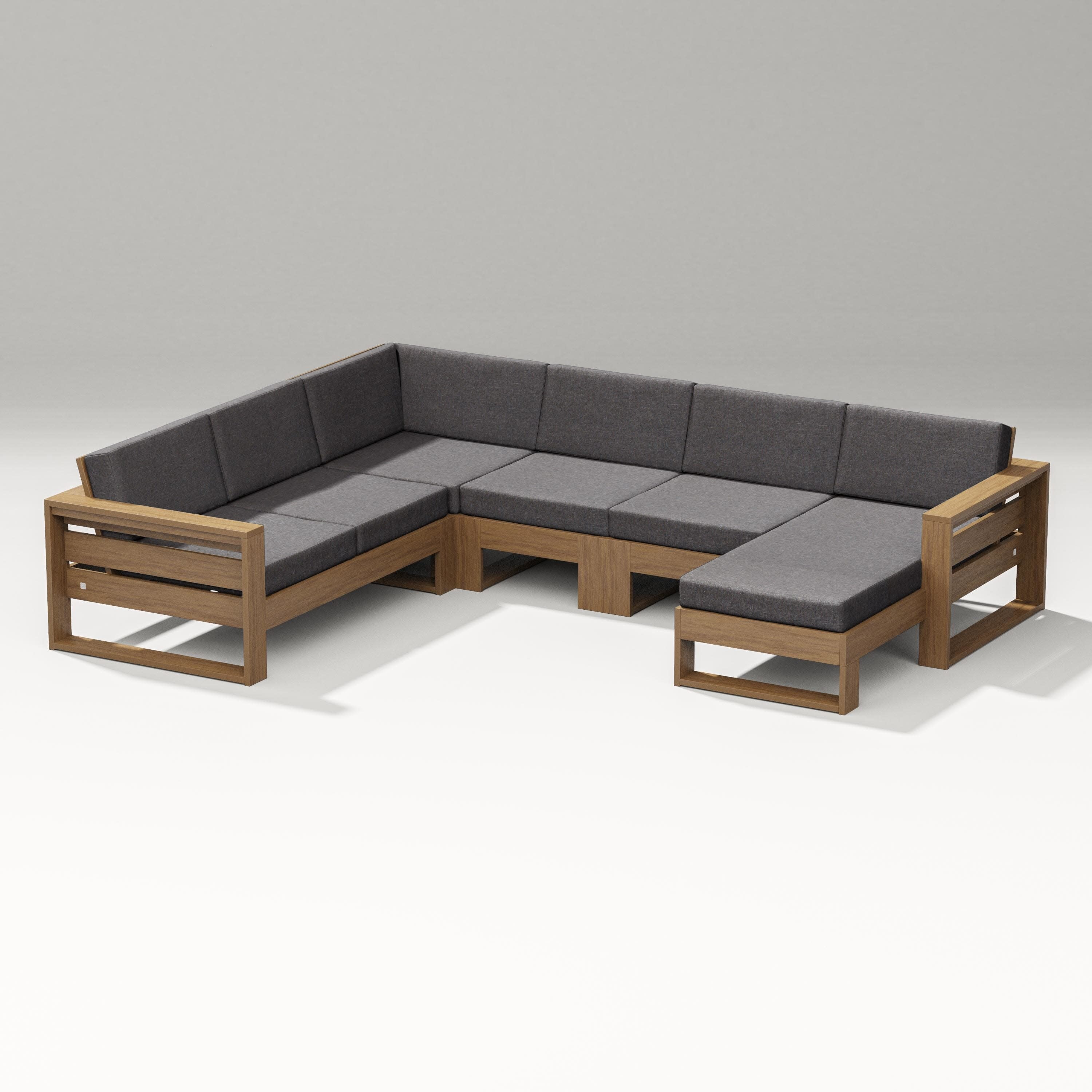 Latitude Corner Sectional with Right Chaise in Natural / Ash Charcoal