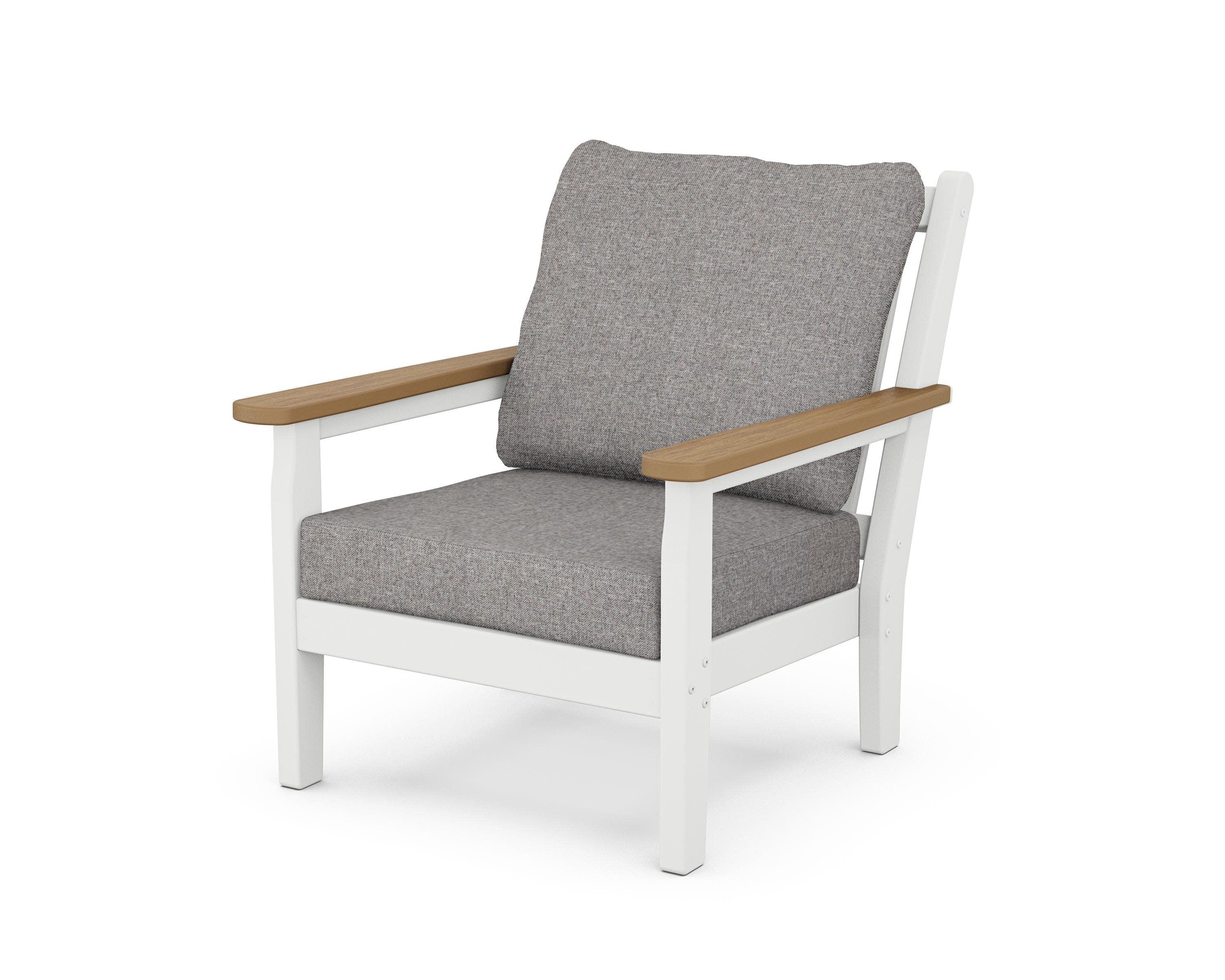 Chippendale Deep Seating Chair in White / Natural / Grey Mist