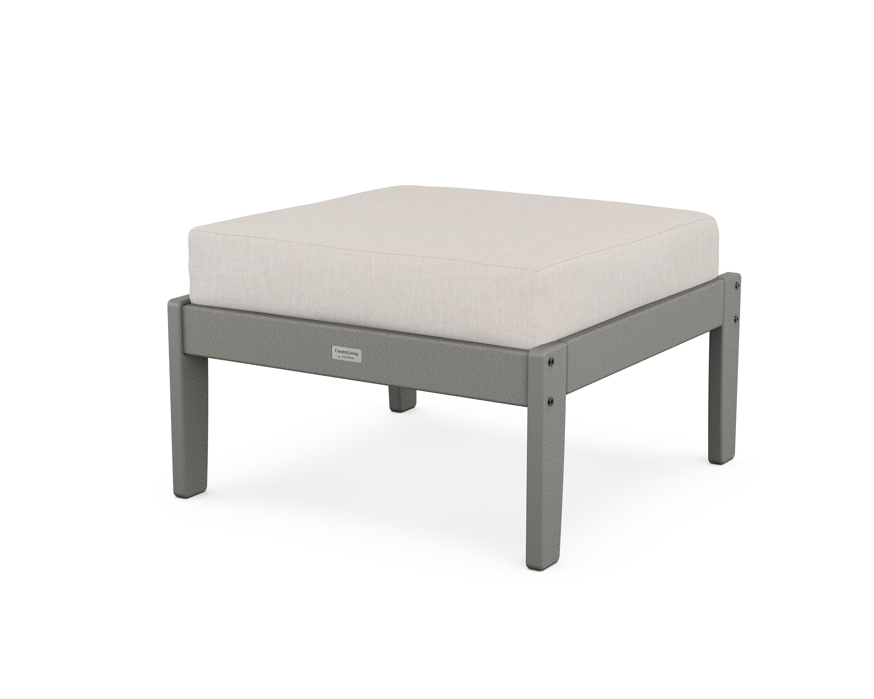 Cottage Deep Seating Ottoman in Slate Grey / Cast Ash
