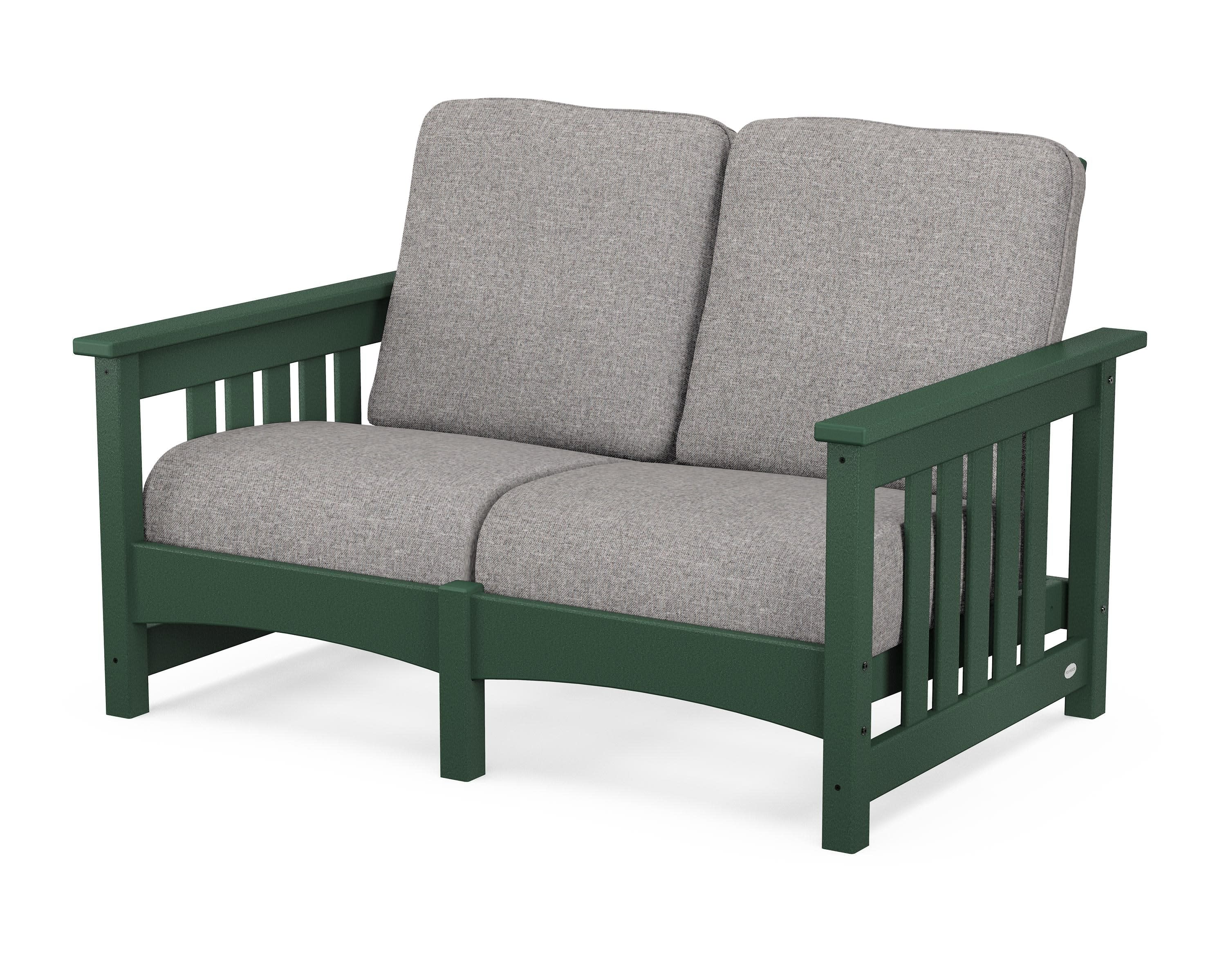 Club Mission Loveseat in Green / Grey Mist