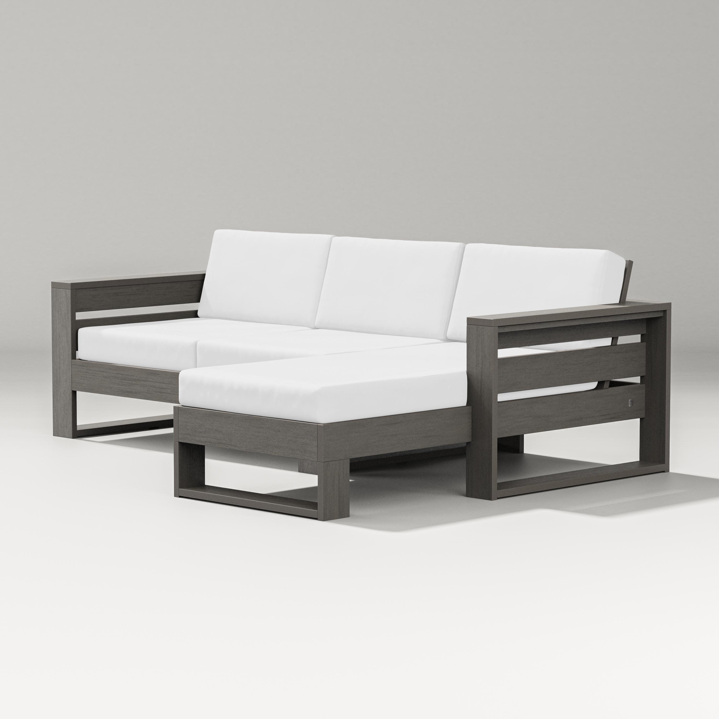 Latitude Right Chaise Sectional in Driftwood / Natural