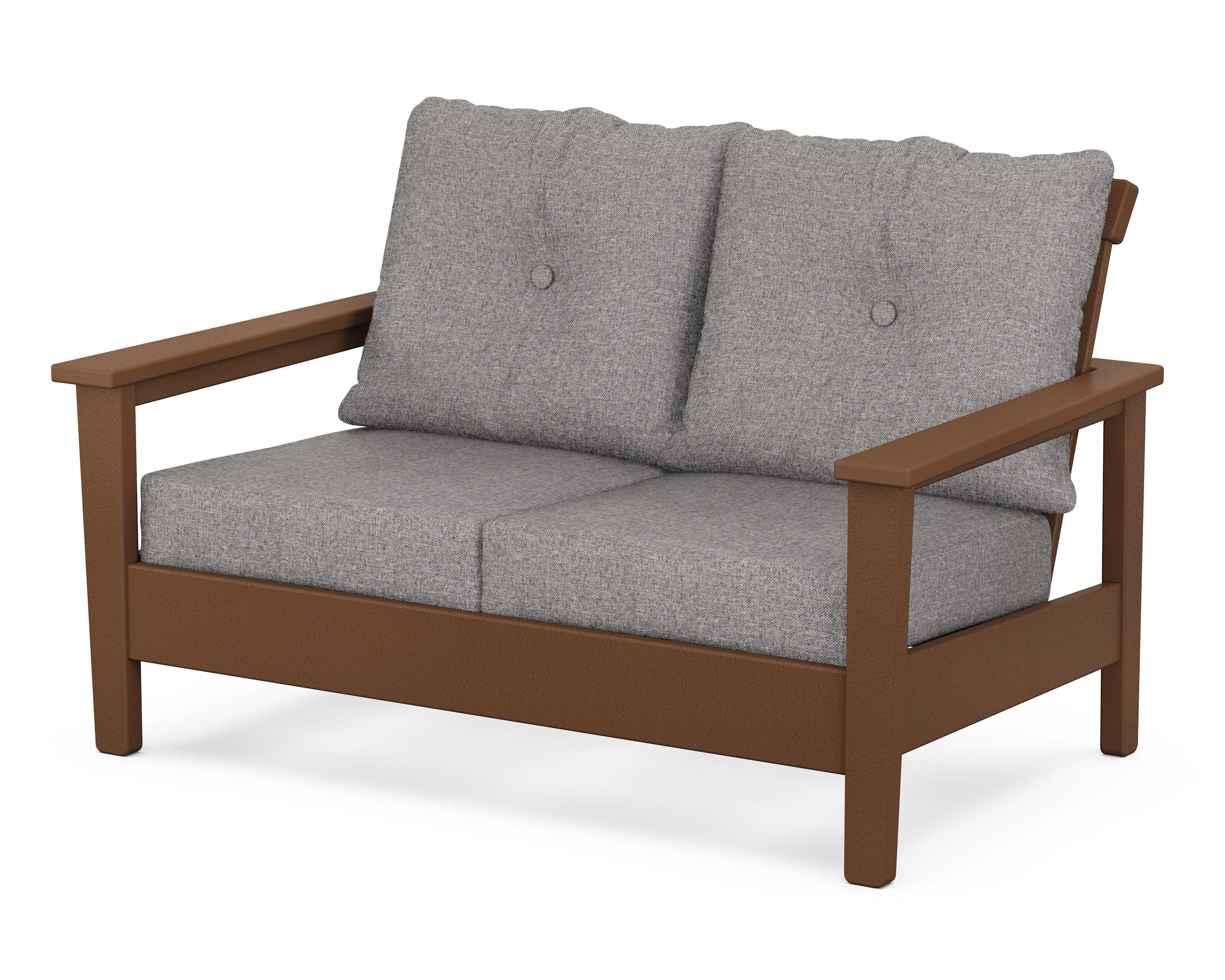 Prescott Deep Seating Loveseat in Teak / Grey Mist