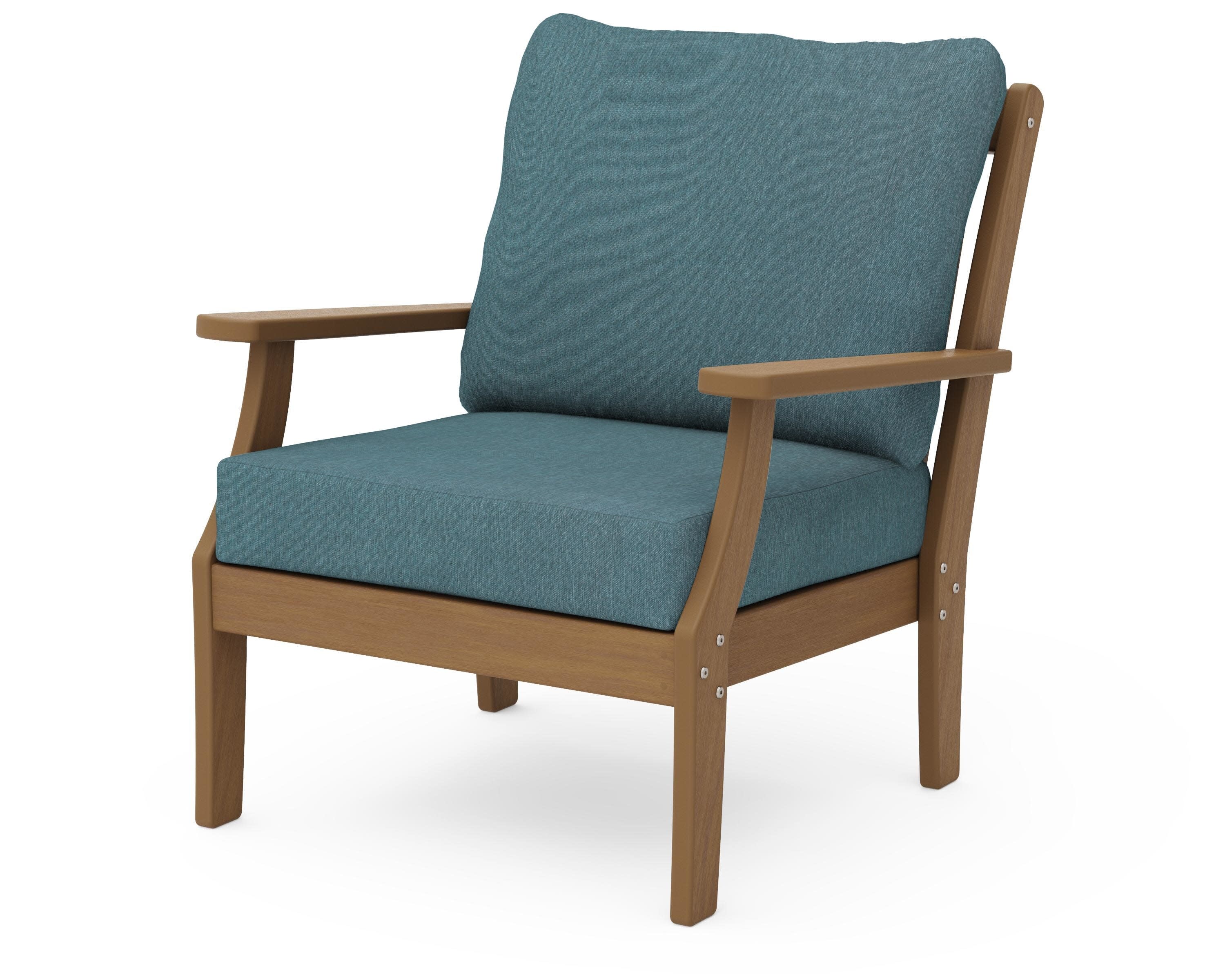 Braxton Deep Seating Chair in Natural / Ocean Teal