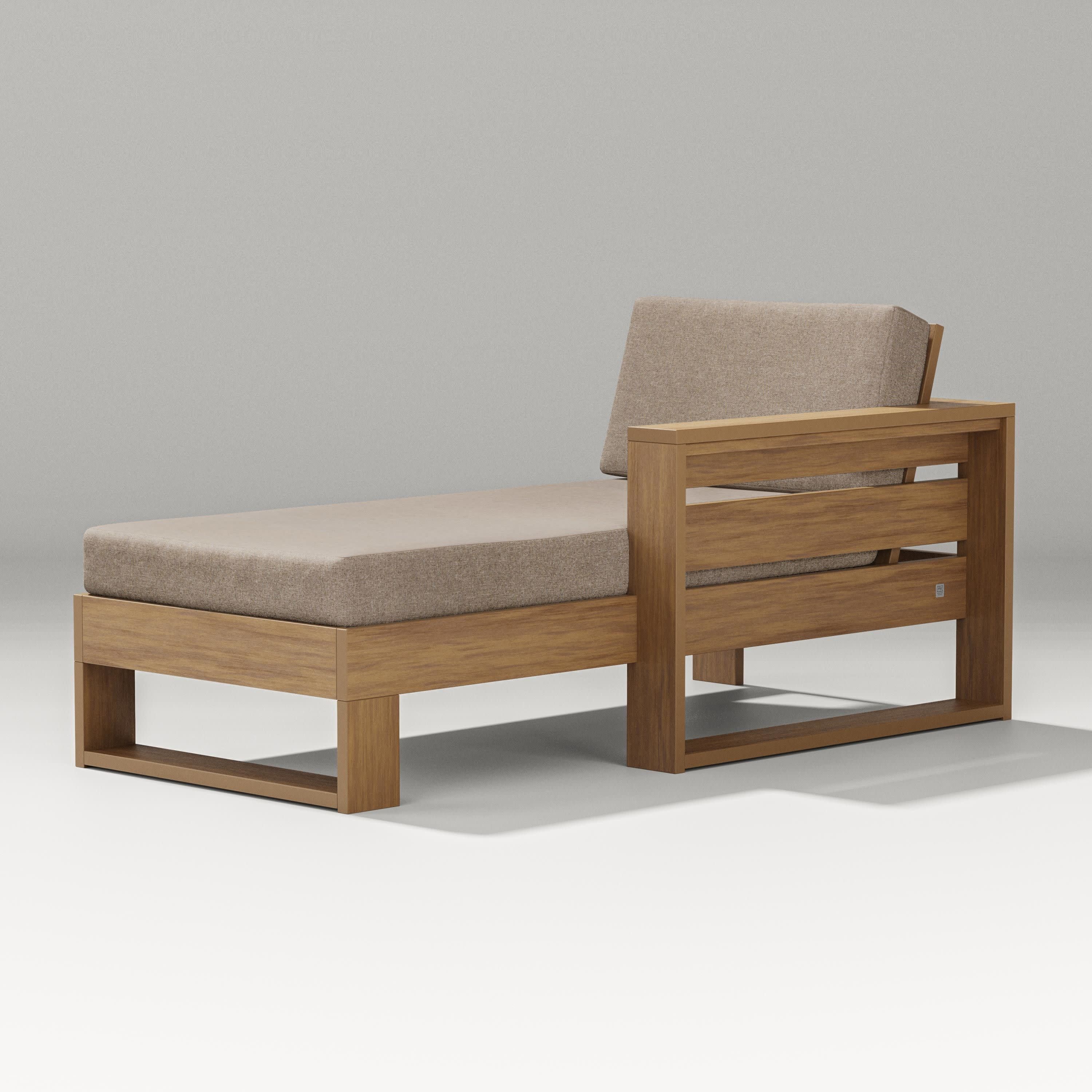 Latitude Modular Right Arm Chaise in Natural / Spiced Burlap