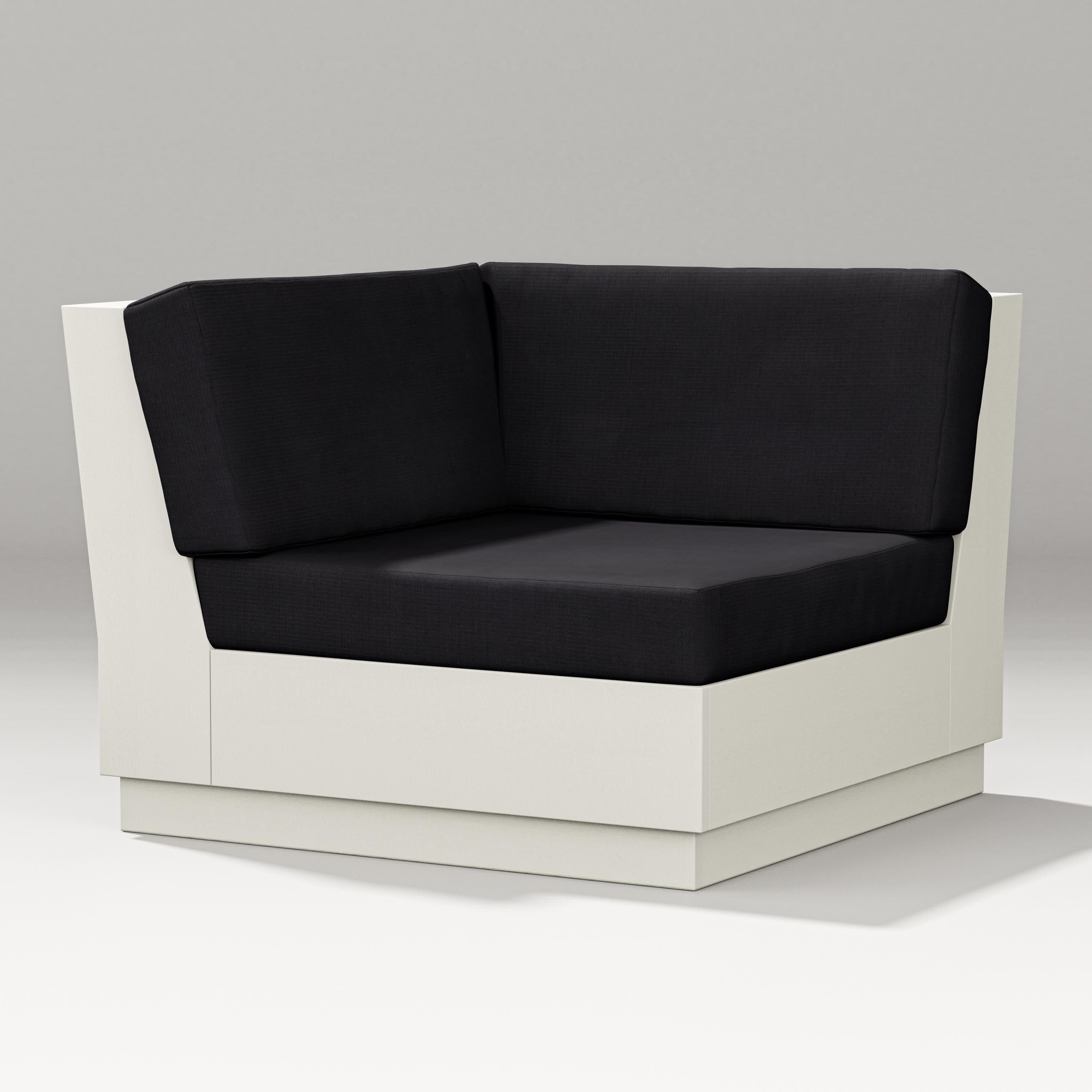 Elevate Modular Corner Chair in Vintage White / Midnight Linen