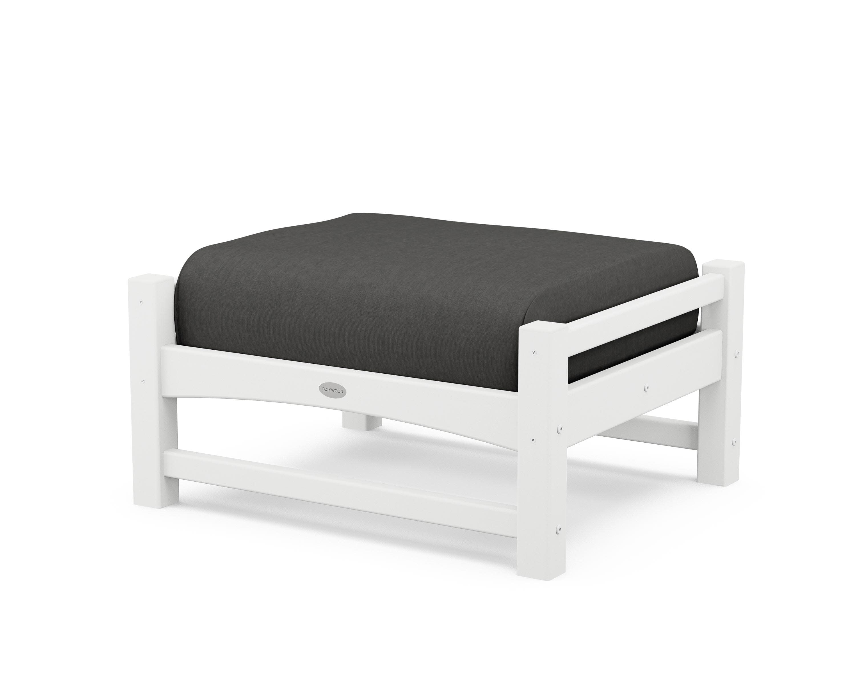 Club Ottoman in White / Spectrum Carbon